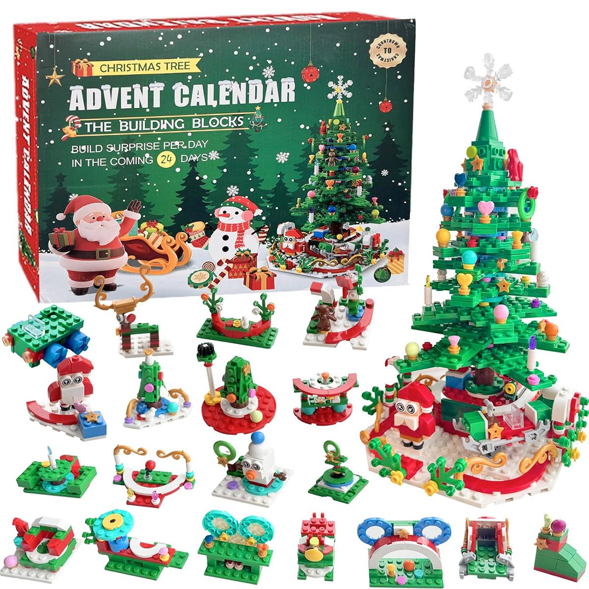 Christmas Advent Calendar Building Blocks | 24 Days Countdown Blind Box, 24-in-1 Xmas Bricks Kit, Santa & Christmas Tree Building Toy, Kids Holiday Gift Christmas Advent Calendar Building Blocks | 24 Days Countdown Blind Box, 24-in-1 Xmas Bricks Kit, Santa & Christmas Tree Building Toy, Kids Holiday Gift