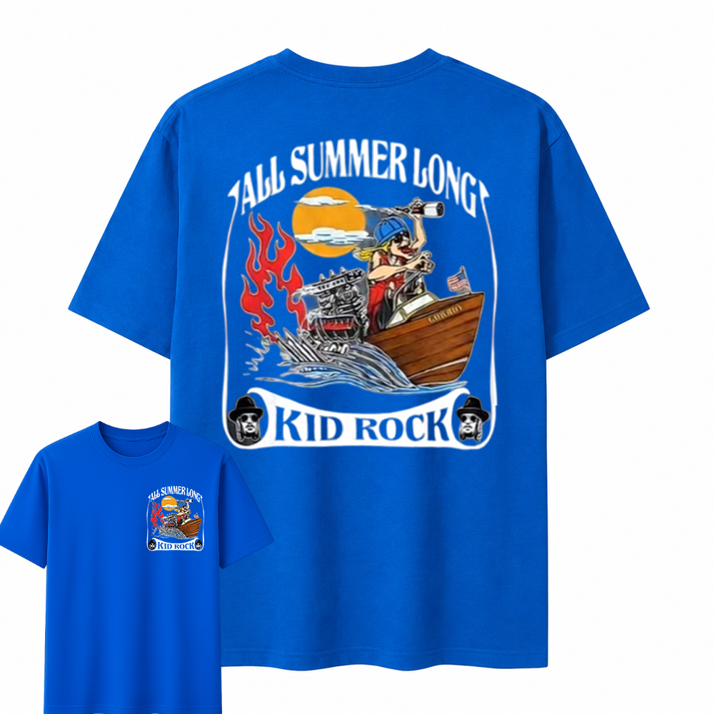 All Summer Long Kid Rock Graphic T-Shirt for Country Rock Fans