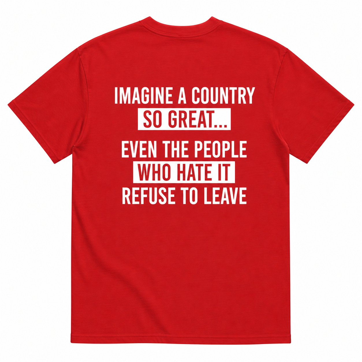IMAGINEACOUNTRYSO GREAT T-SHIRT