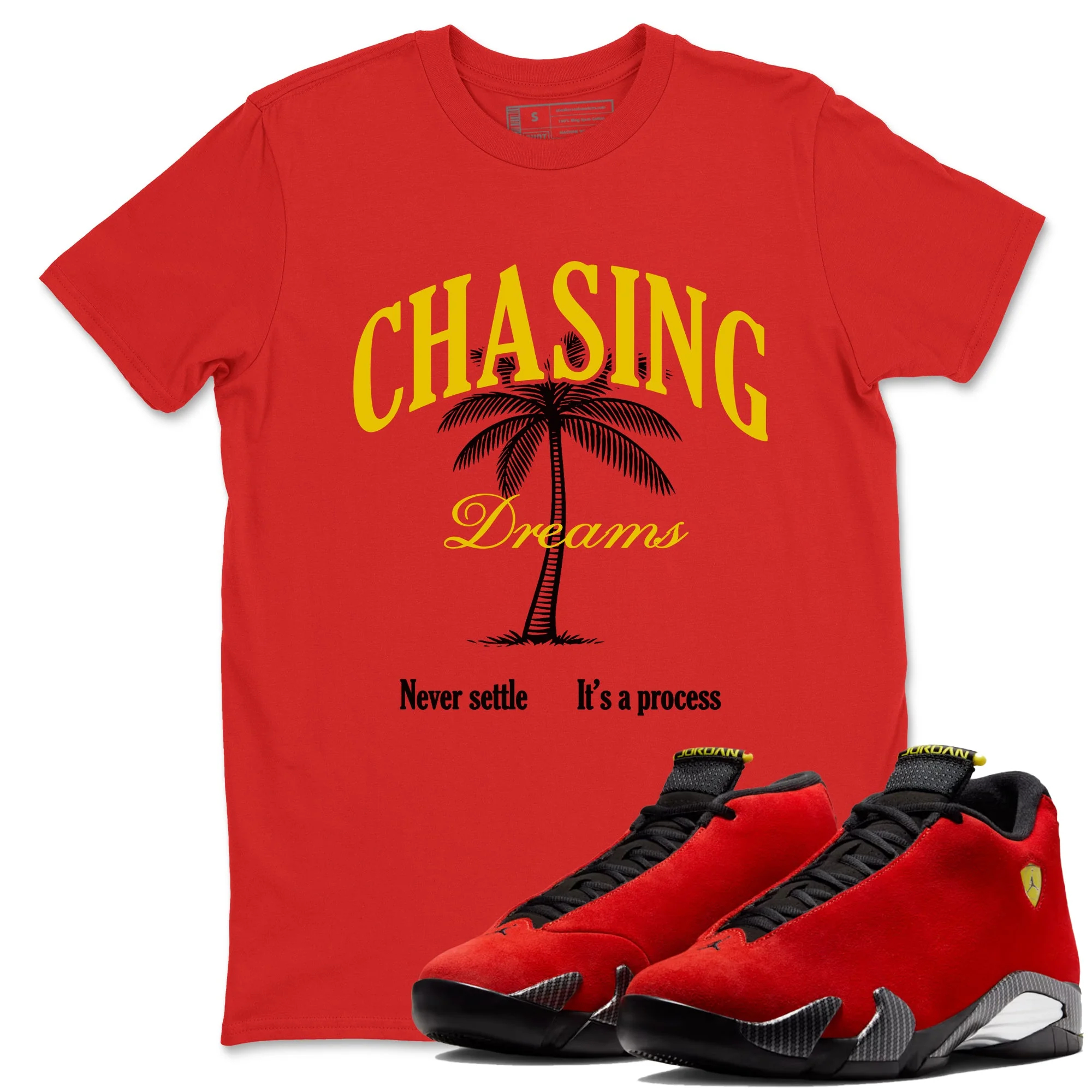 Chasing Dreams Sneaker Tees - Air Jordan 14 Challenge Red