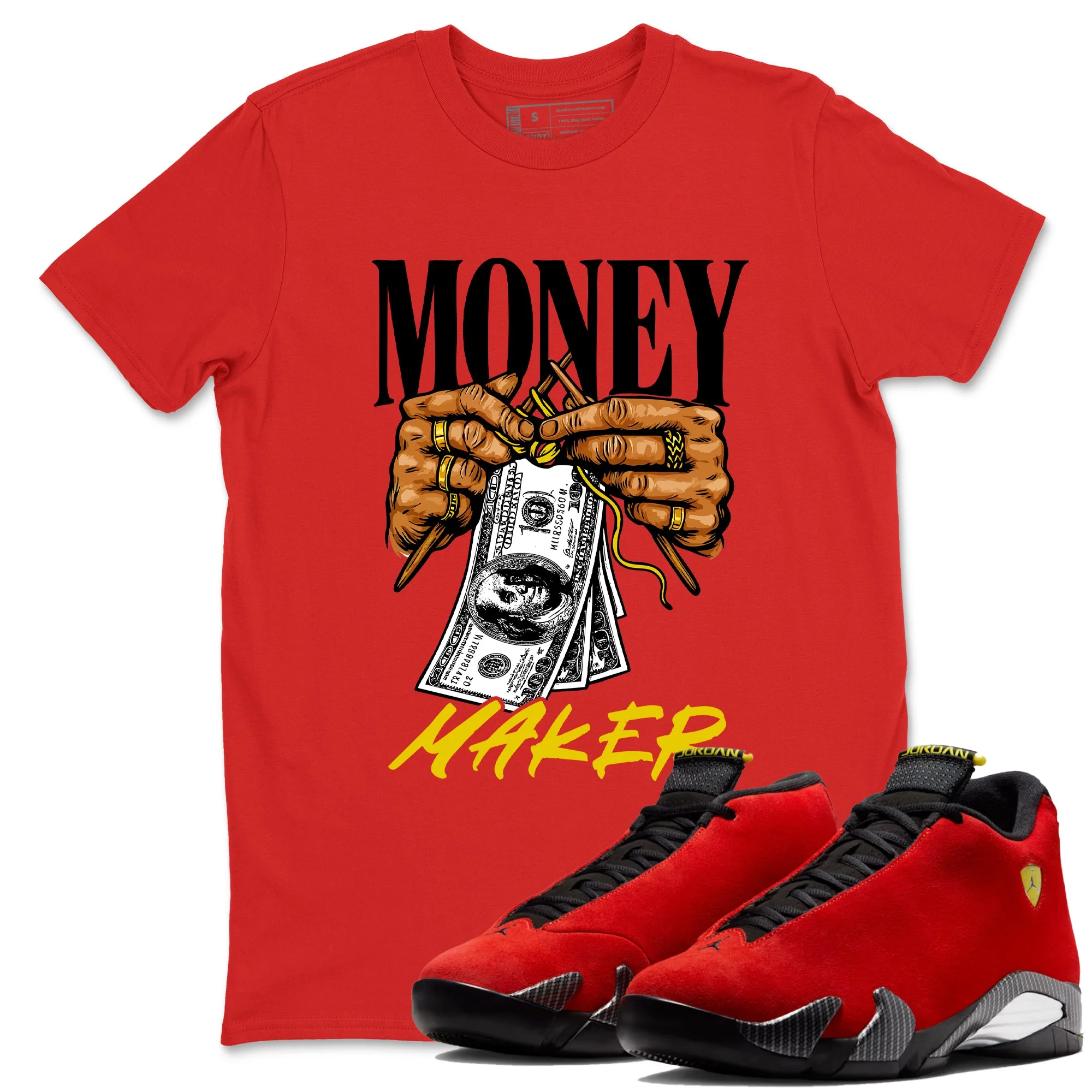 Money Maker Sneaker Tees - Air Jordan 14 Challenge Red