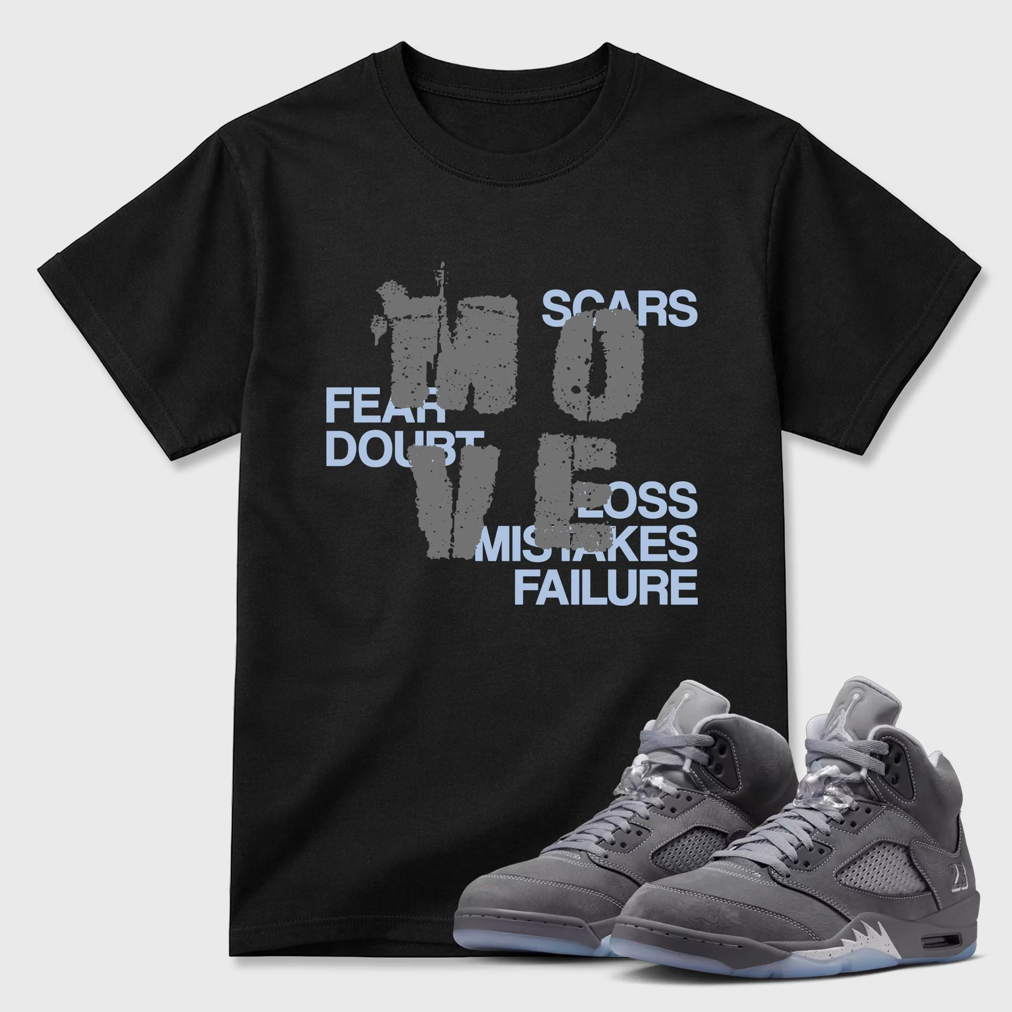 Move TEEWAVO Sneaker Tees - Air Jordan 5 Wolf Grey