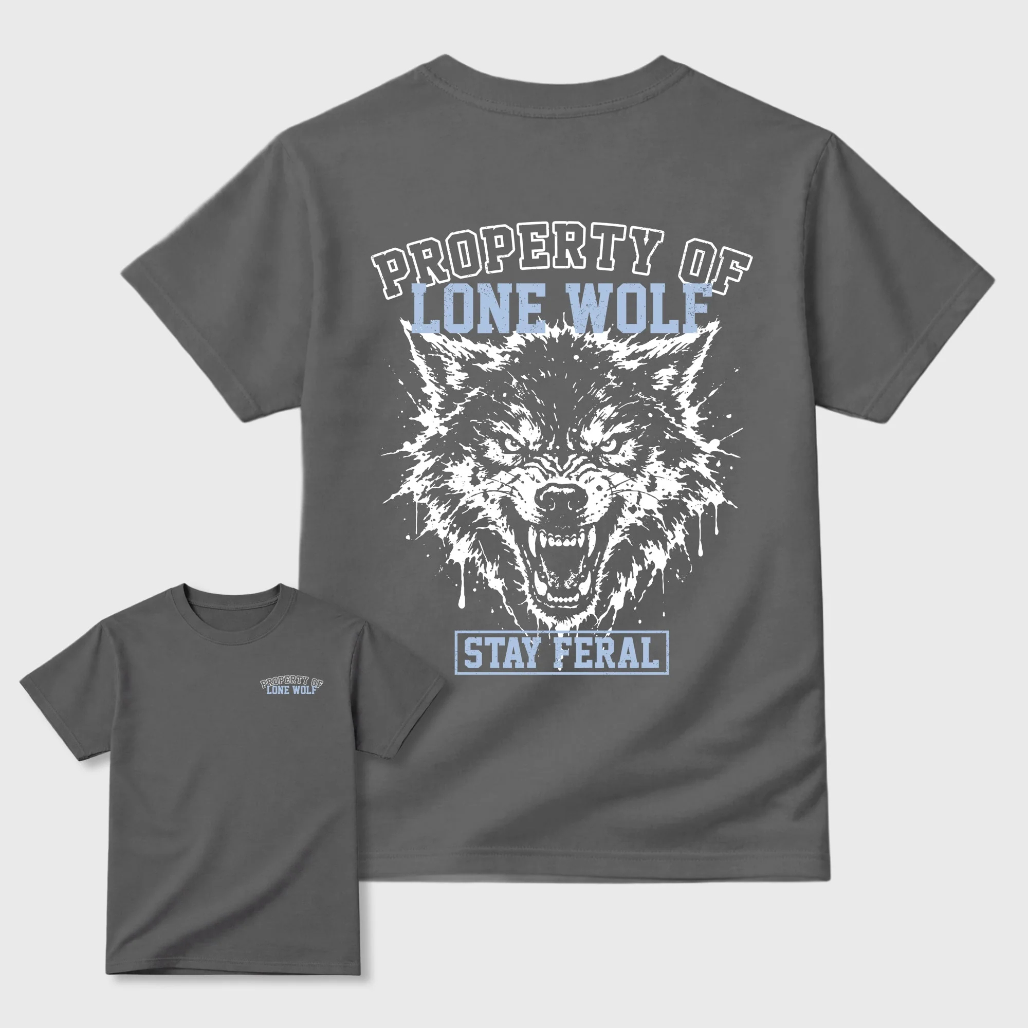 Property of Lone Wolf TEEWAVO Sneaker Tees - Air Jordan 5 Wolf Grey