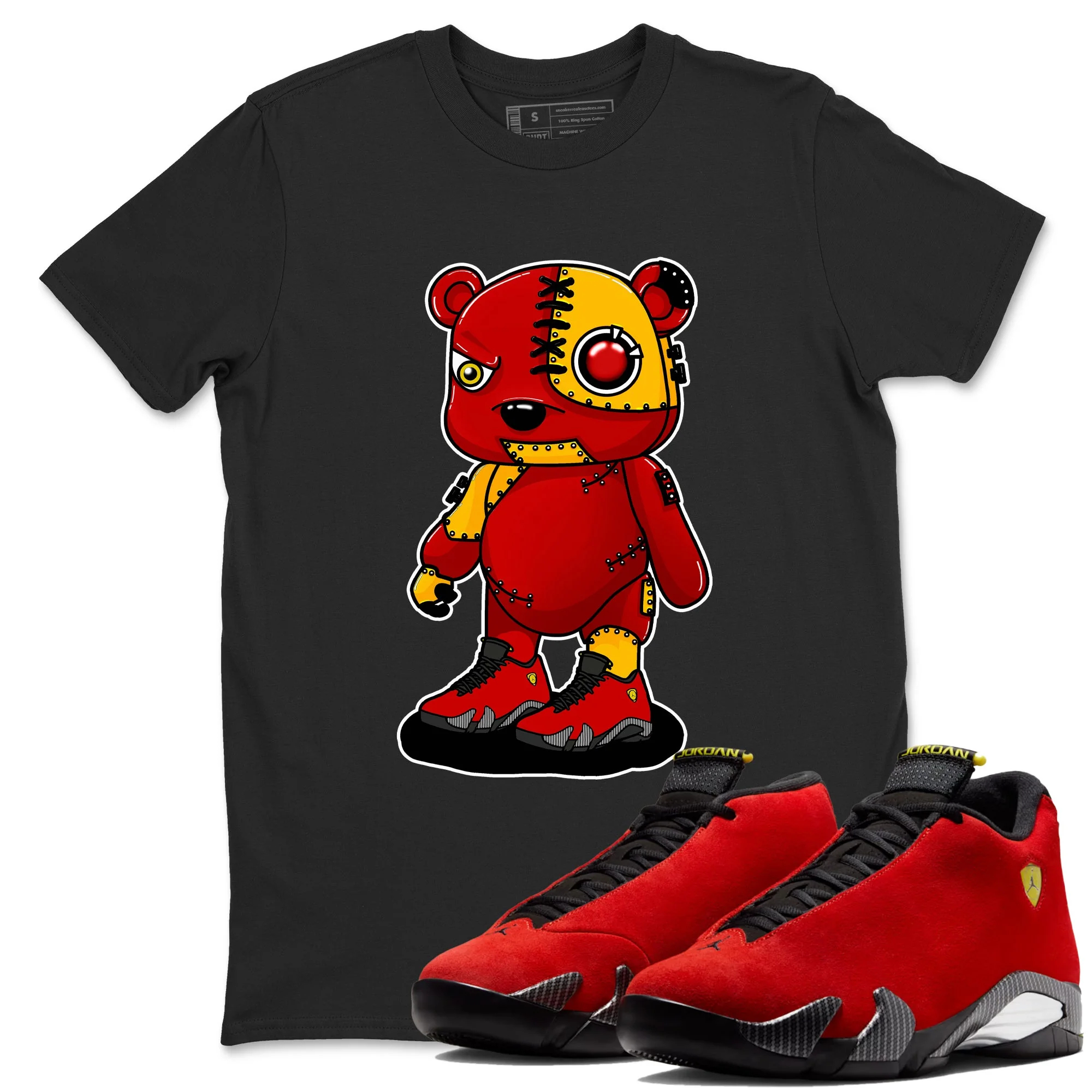 Cyborg Bear Sneaker Tees - Air Jordan 14 Challenge Red
