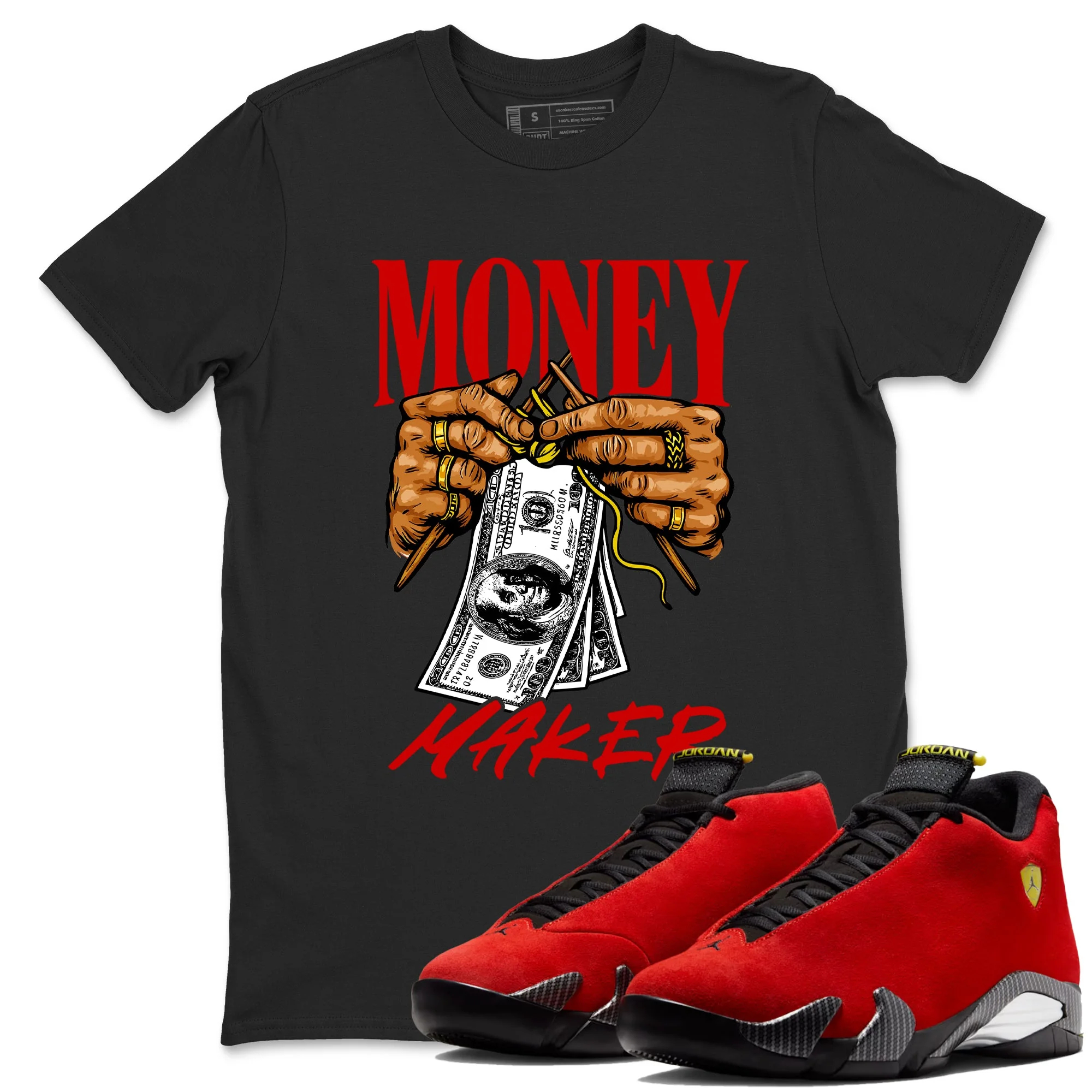 Money Maker Sneaker Tees - Air Jordan 14 Challenge Red