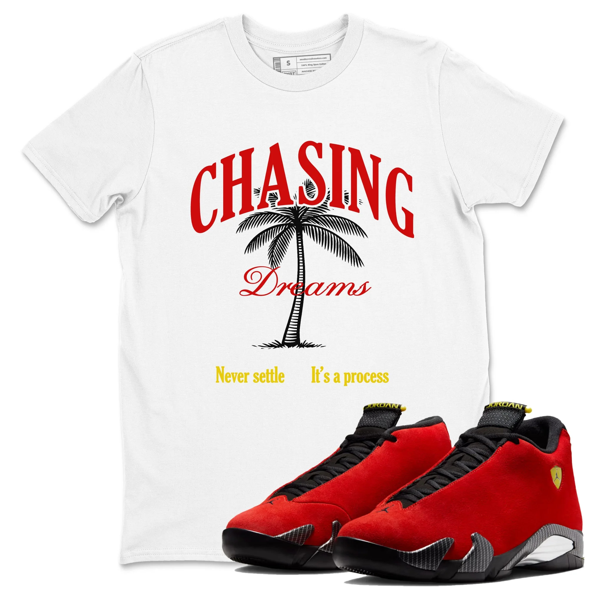 Chasing Dreams Sneaker Tees - Air Jordan 14 Challenge Red