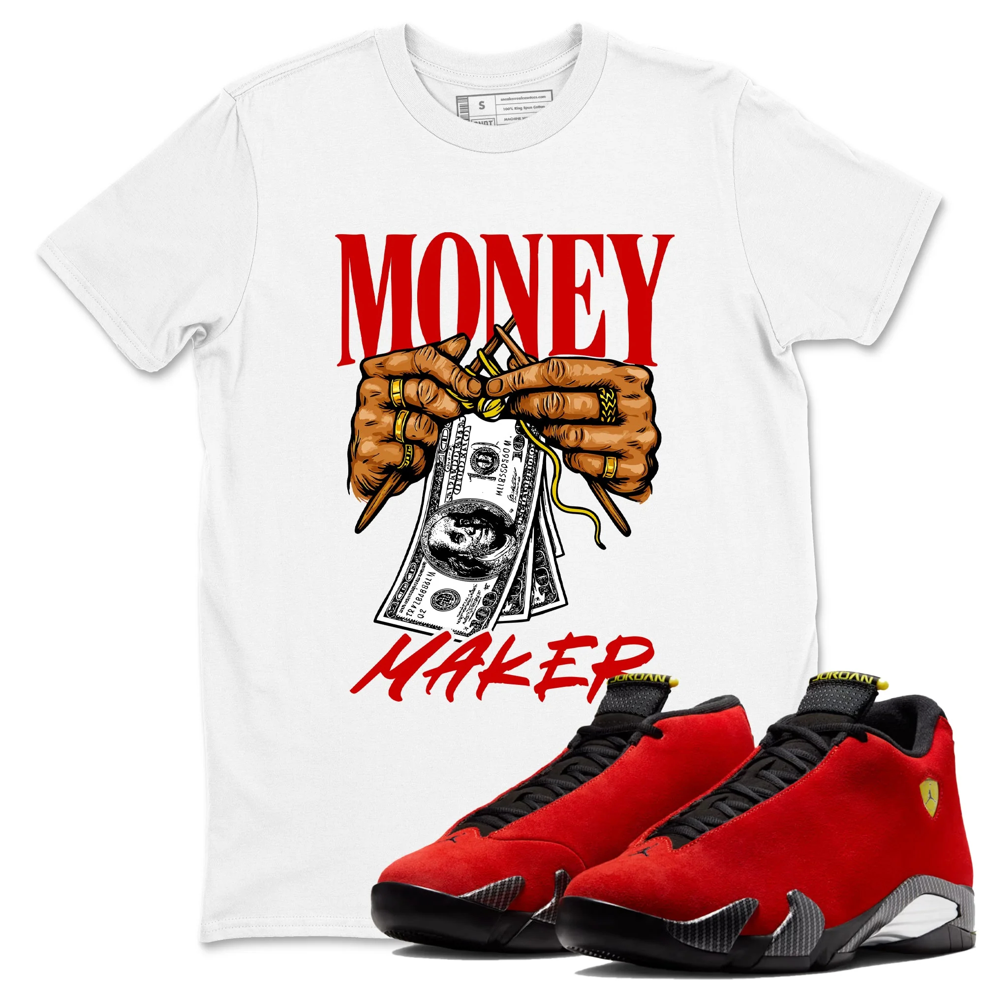 Money Maker Sneaker Tees - Air Jordan 14 Challenge Red