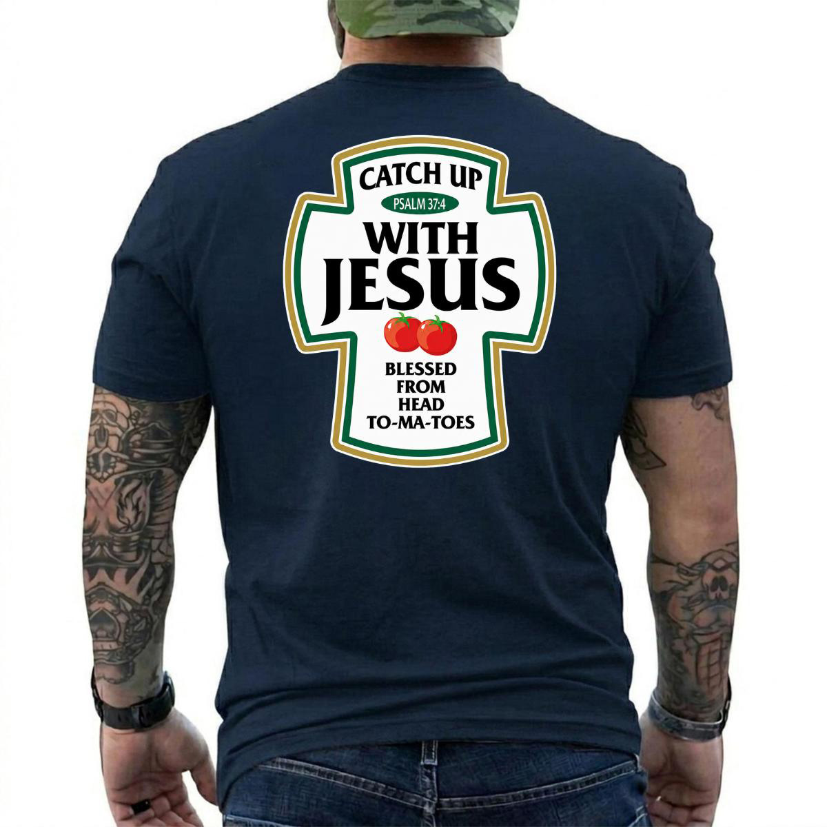 Funny Christian Graphic Tee, Blessed To-Ma-Toes Faith Quote Shirt