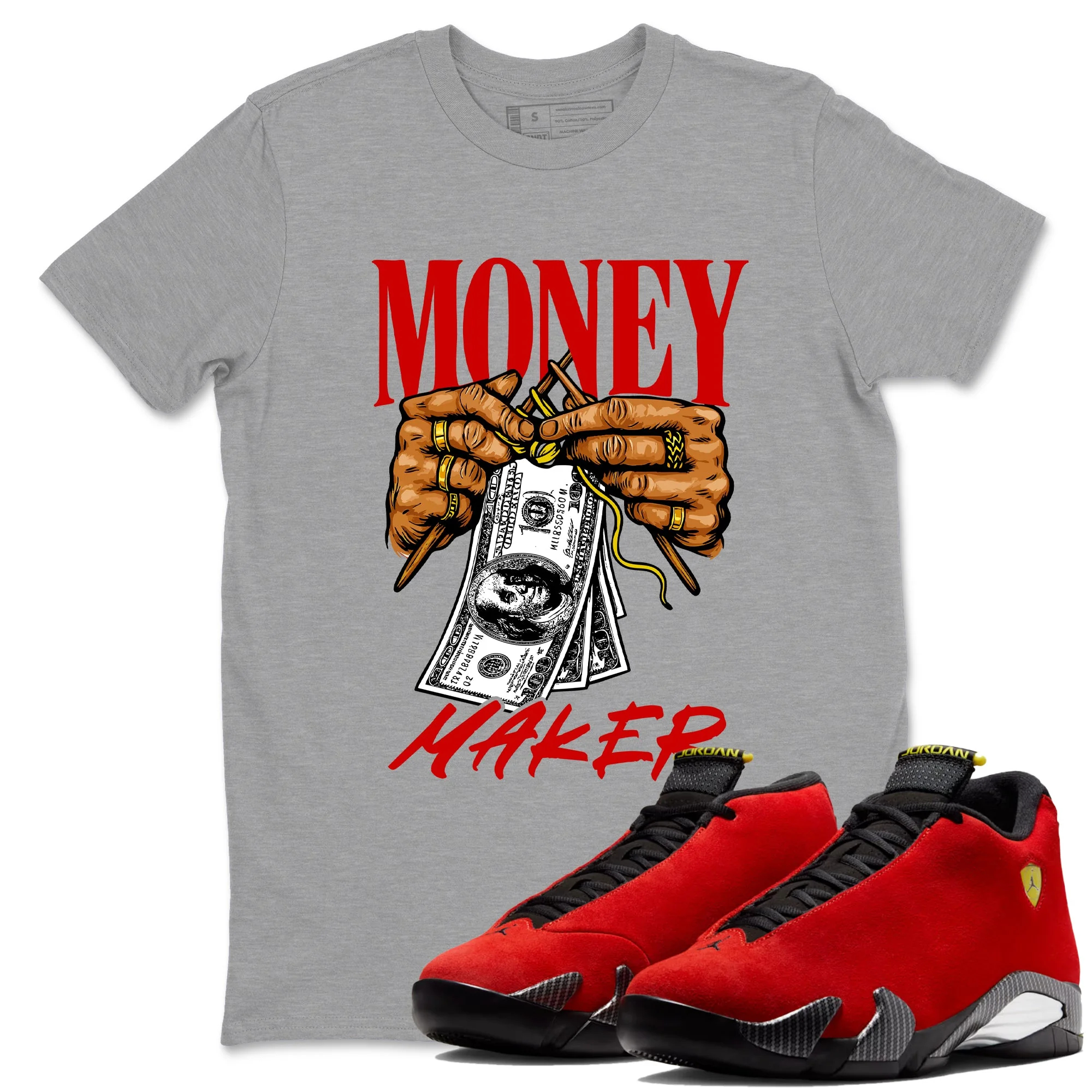 Money Maker Sneaker Tees - Air Jordan 14 Challenge Red