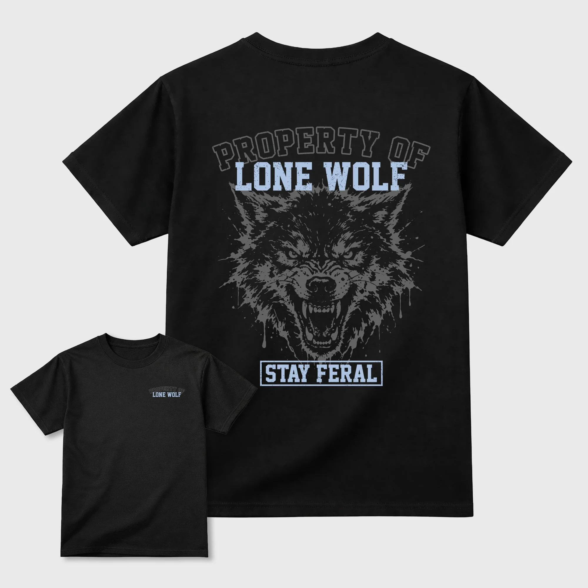 Property of Lone Wolf TEEWAVO Sneaker Tees - Air Jordan 5 Wolf Grey