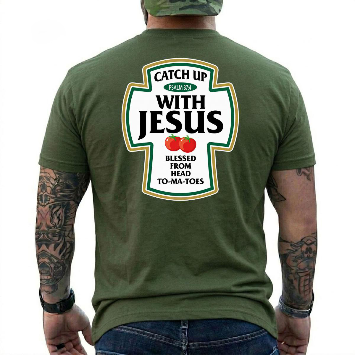 Funny Christian Graphic Tee, Blessed To-Ma-Toes Faith Quote Shirt