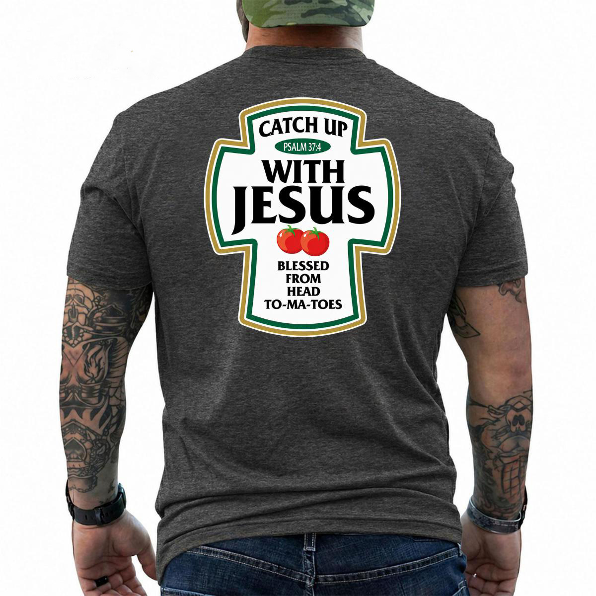 Funny Christian Graphic Tee, Blessed To-Ma-Toes Faith Quote Shirt