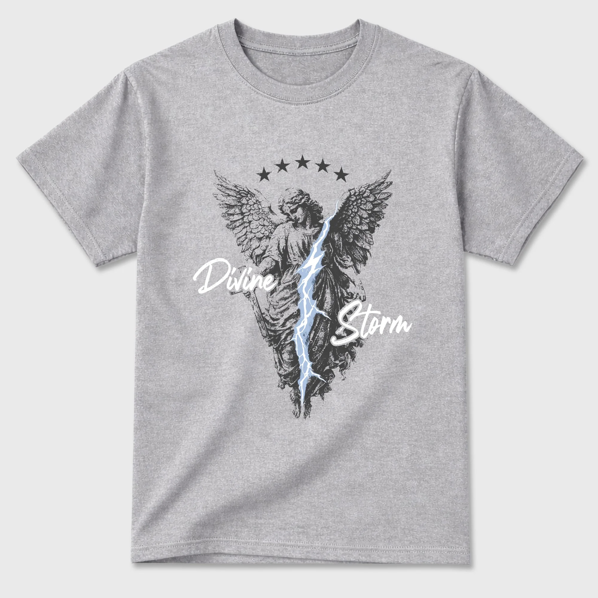 Divine Storm TEEWAVO Sneaker Tees - Air Jordan 5 Wolf Grey