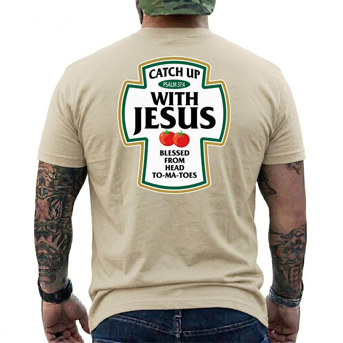 Funny Christian Graphic Tee, Blessed To-Ma-Toes Faith Quote Shirt