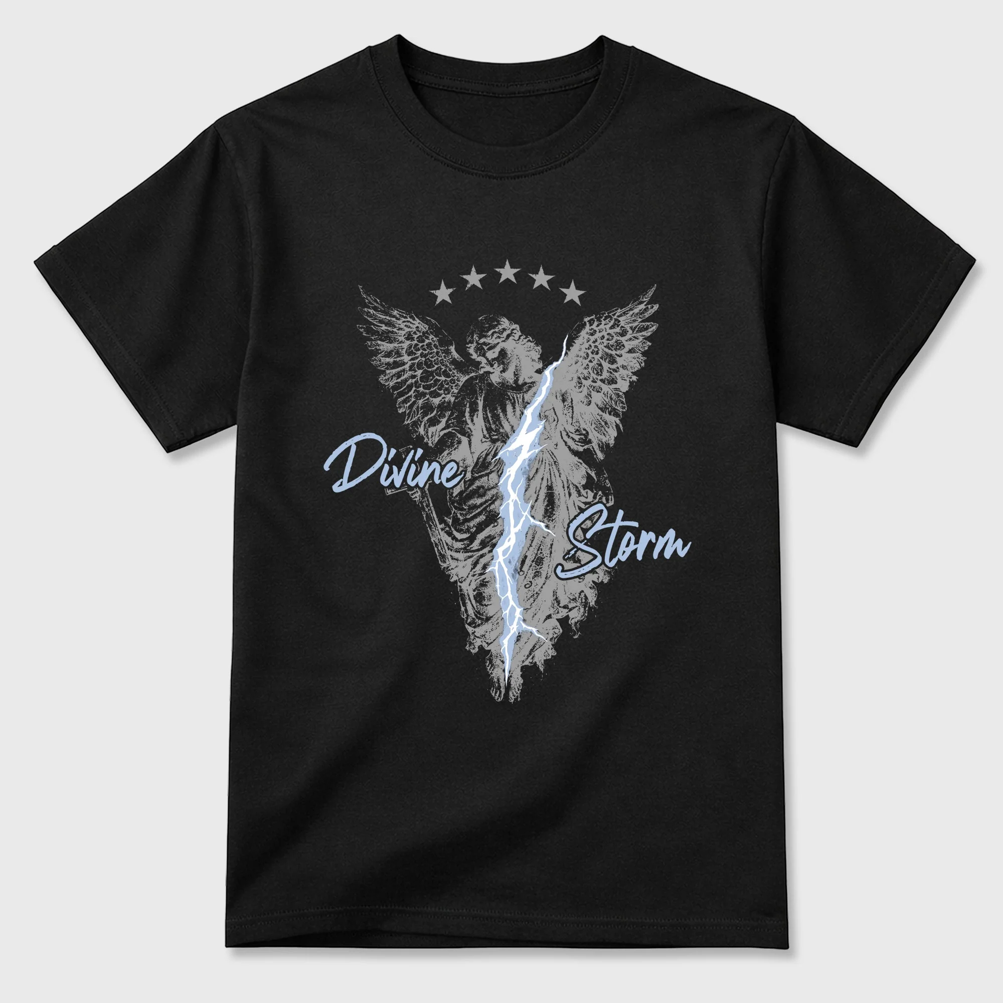 Divine Storm TEEWAVO Sneaker Tees - Air Jordan 5 Wolf Grey
