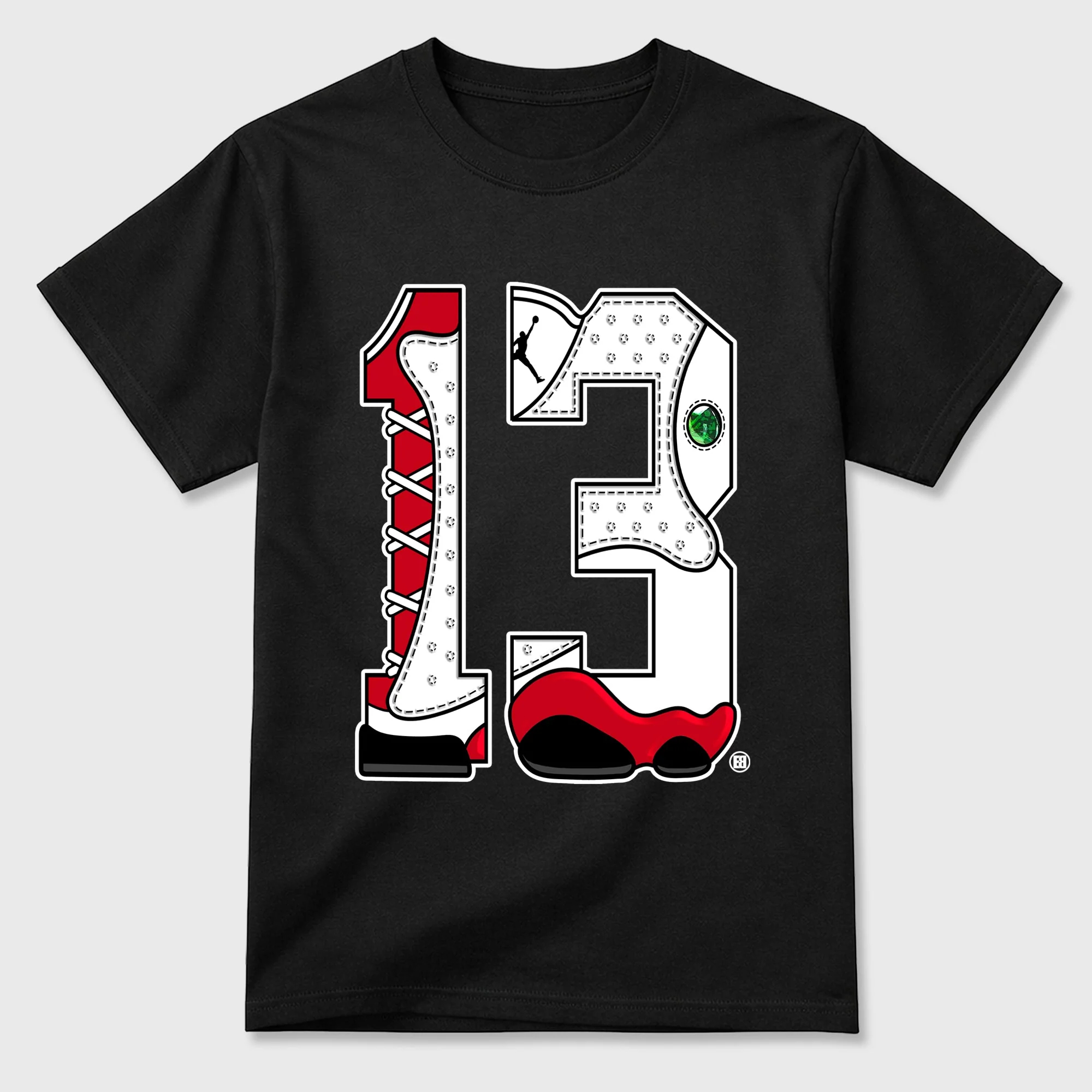 Number Statue TEEWAVO Sneaker Tees - Air Jordan 13 University Red