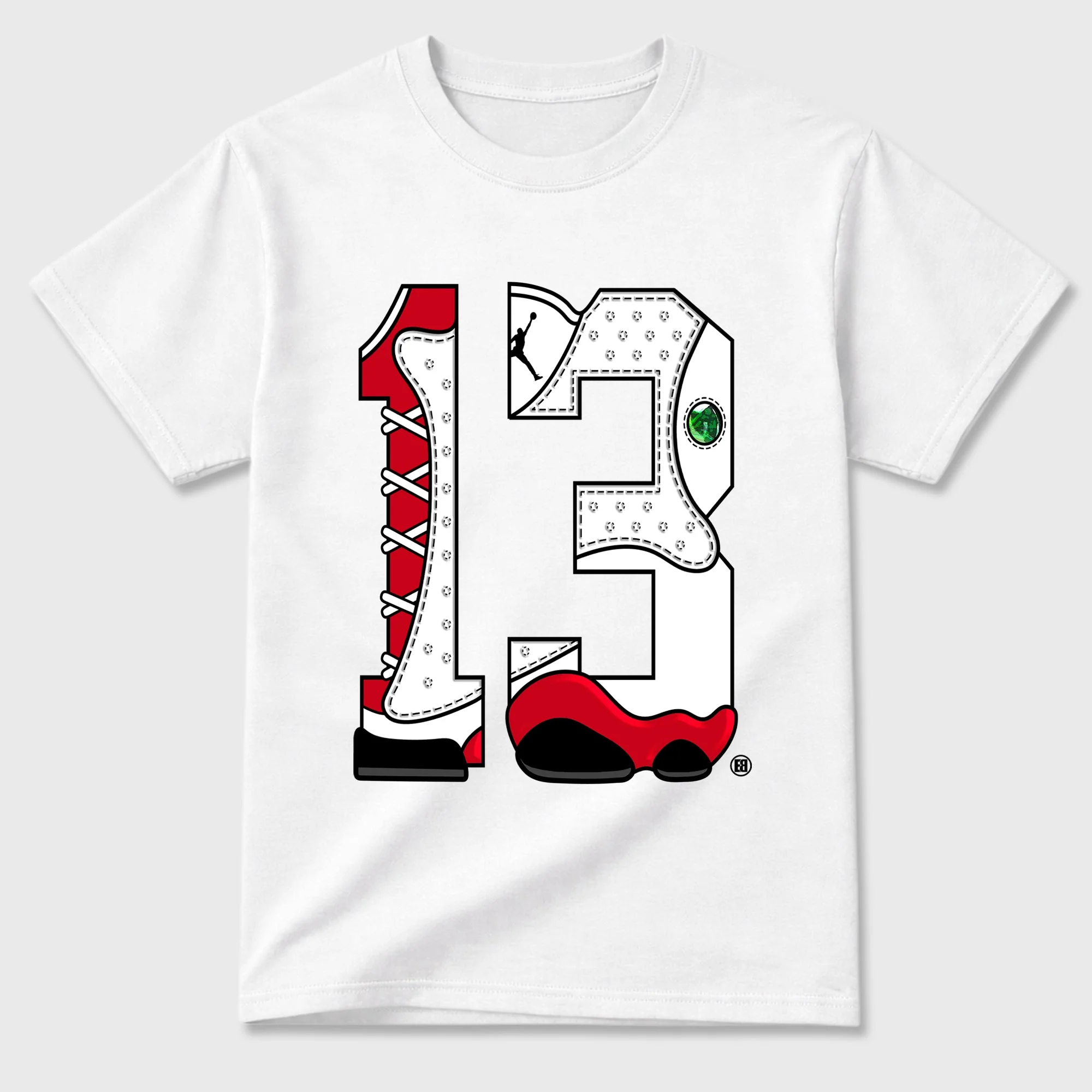 Number Statue TEEWAVO Sneaker Tees - Air Jordan 13 University Red