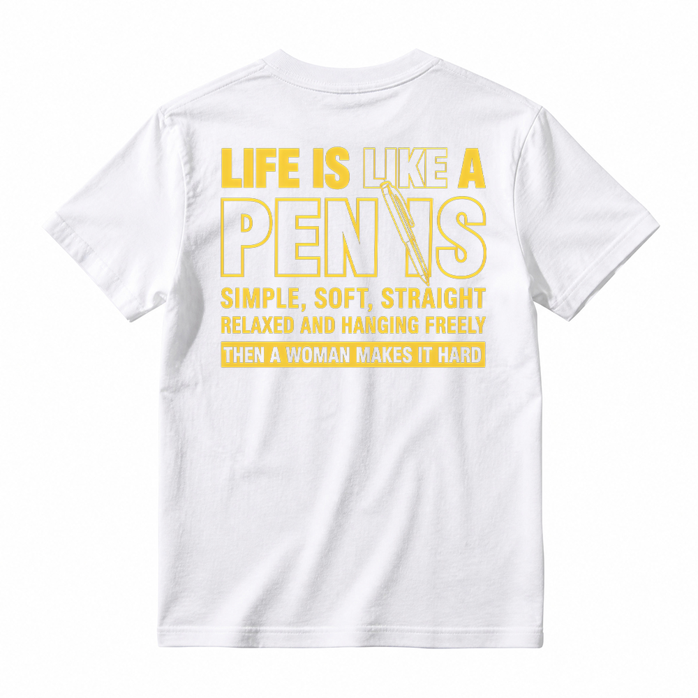 Funny Shirt, LIfe Is Like A Pen, Short Sleeve Printed Graphic Shirt, Daily Menswear