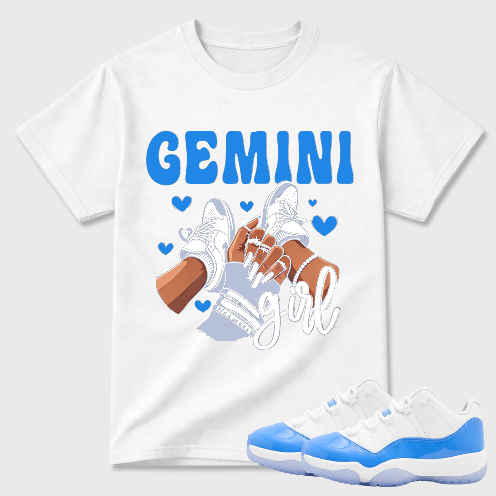 Gemini Girl Sneaker Hand Print Air Jordan 11 Sneaker Tee