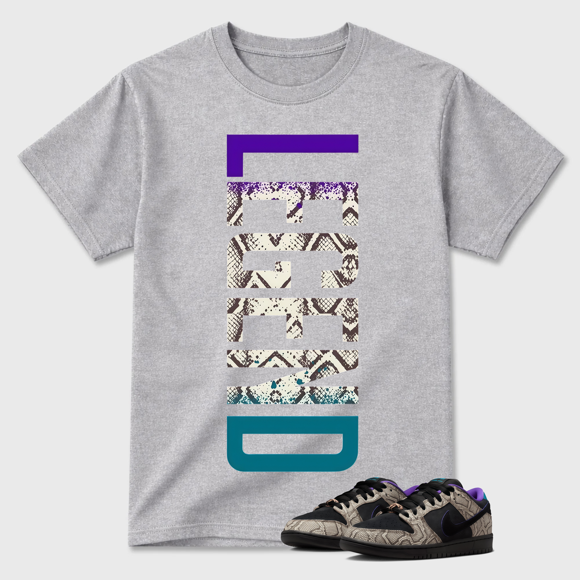Vertical "DENI" Snake Print T-Shirt To Match Dunk Snake