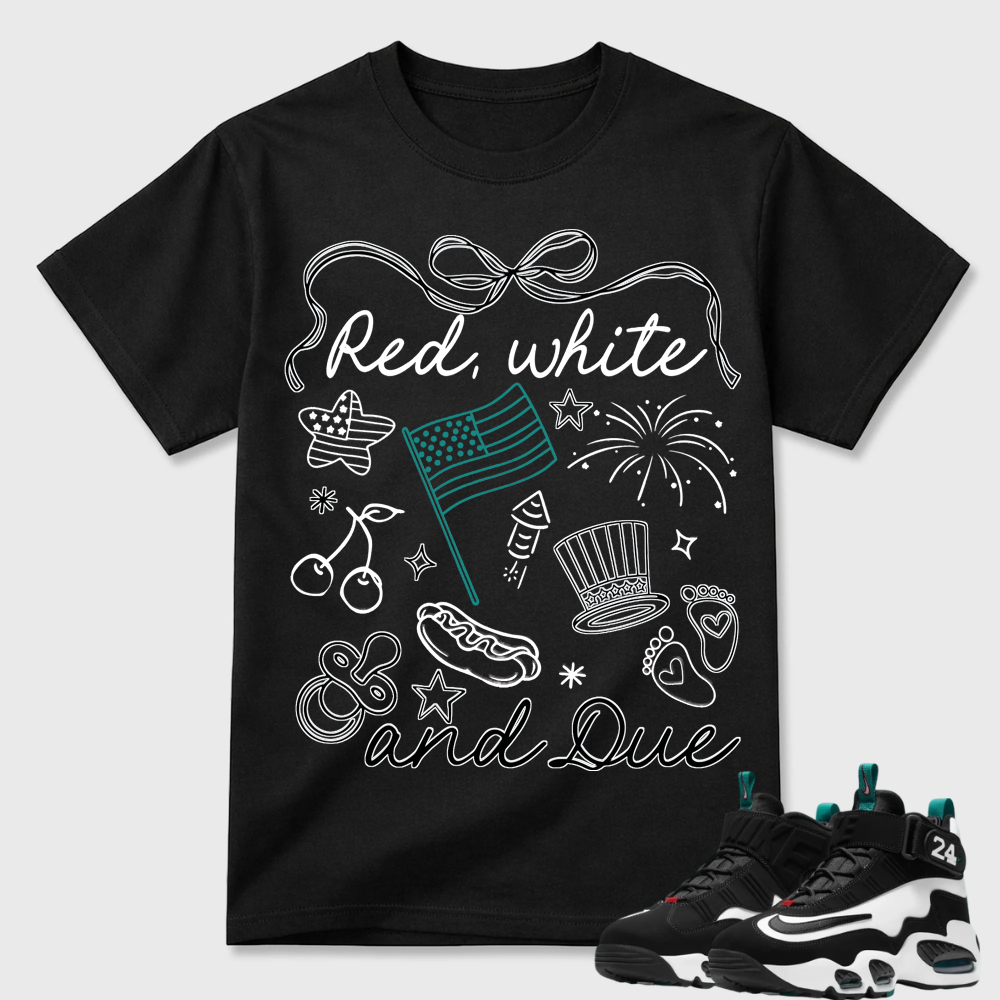 Red White And Due Patriotic Air Griffey Max 1 Graphic Tee