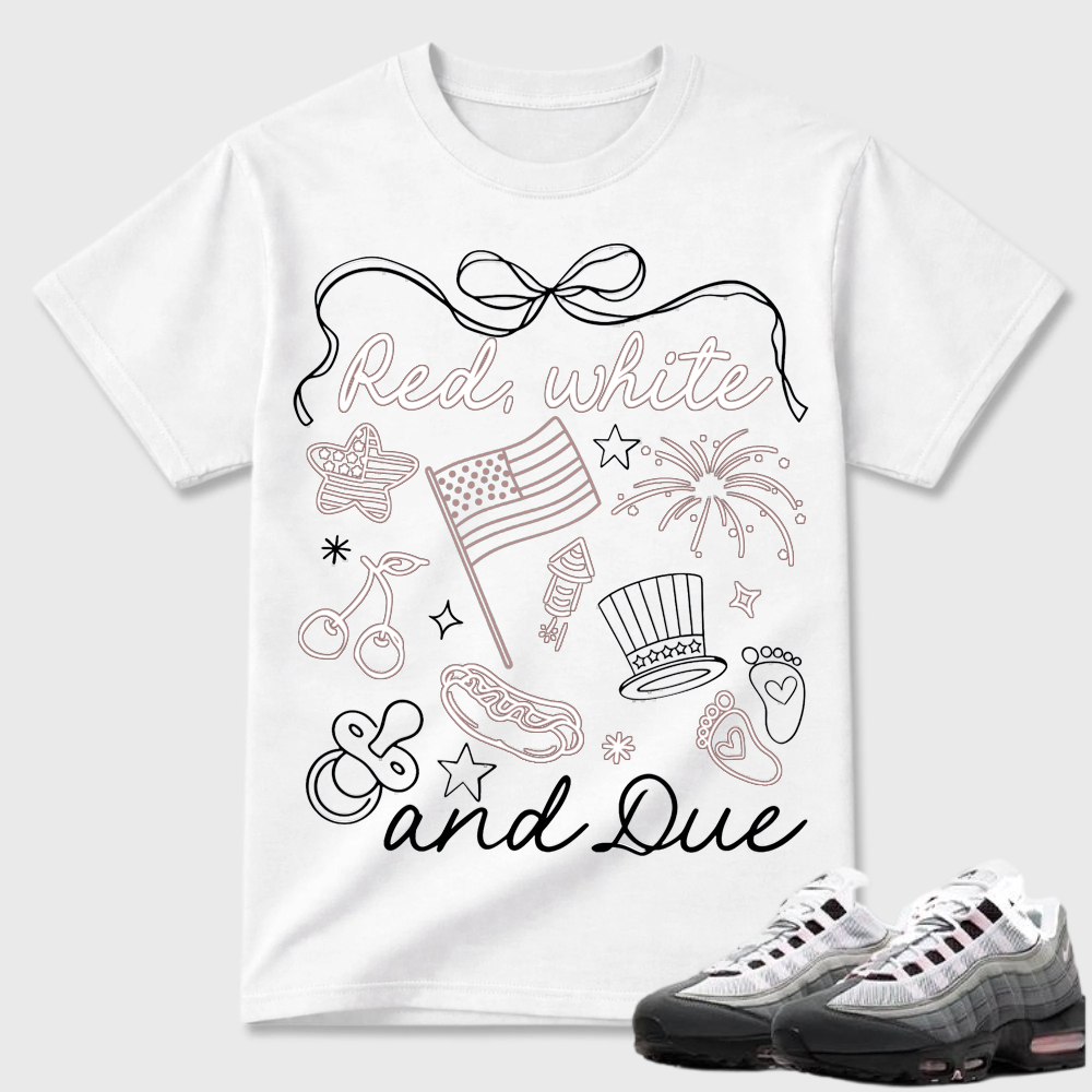Red White And Due Patriotic Air Max 95 Graphic Tee