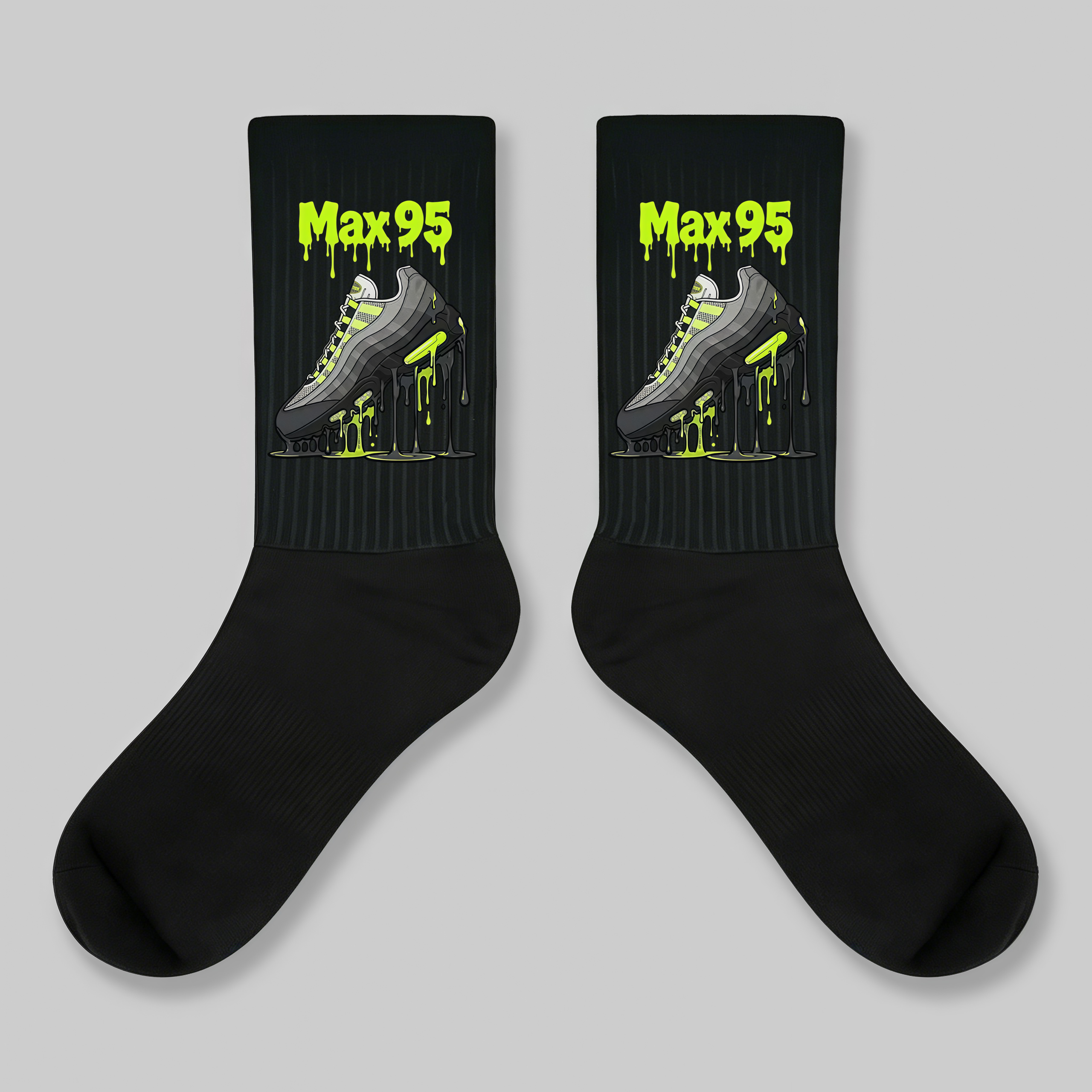 Crew Socks Air Max 95 Neon Drip Sneaker Print