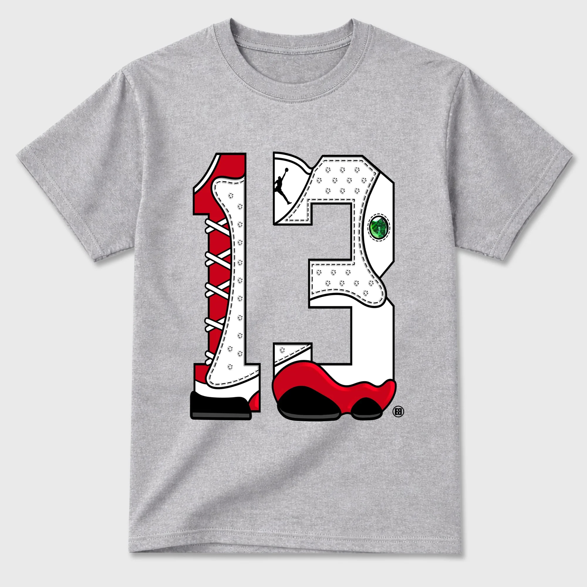 Number Statue TEEWAVO Sneaker Tees - Air Jordan 13 University Red