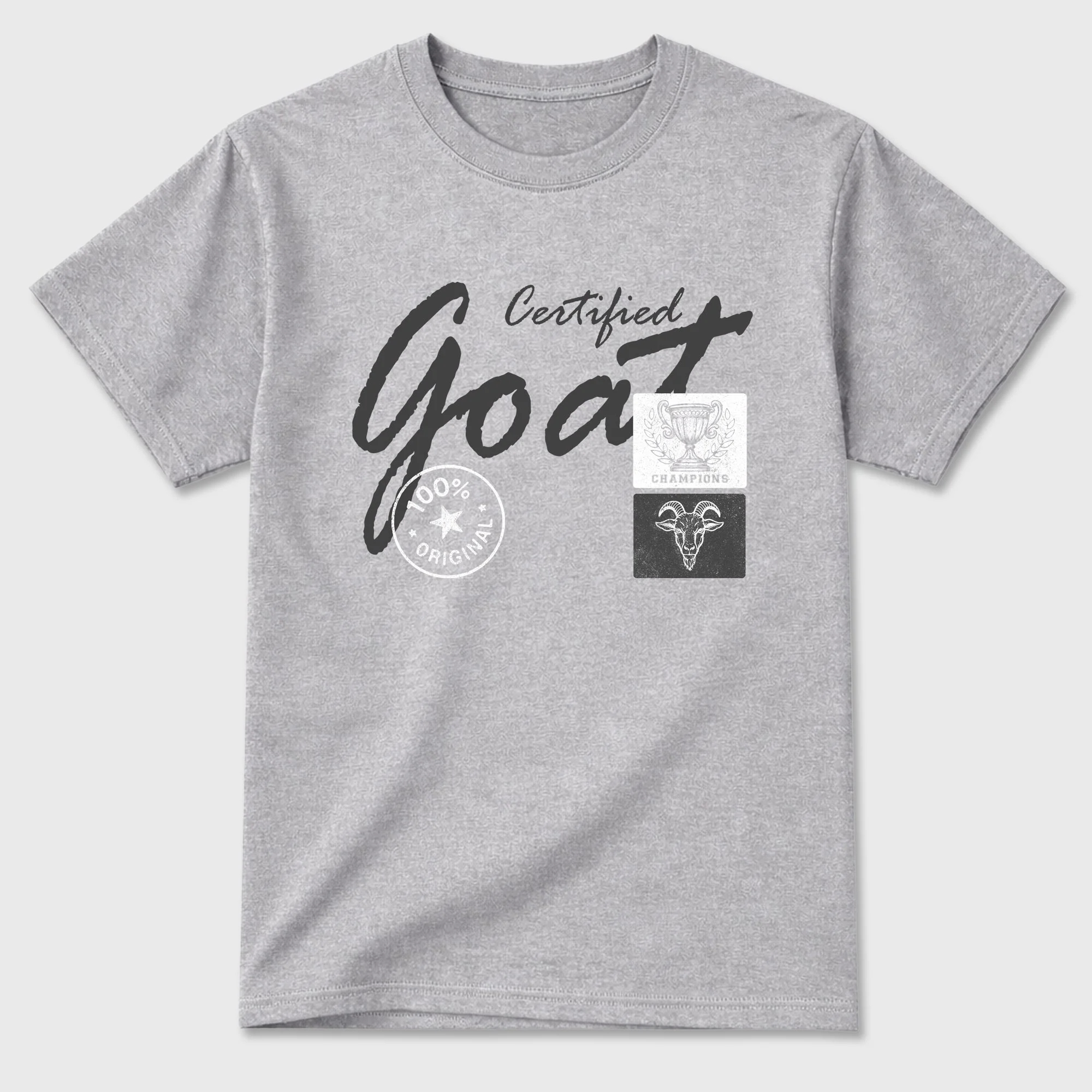 Certified Goat TEEWAVO Sneaker Tees - Air Jordan 5 Wolf Grey