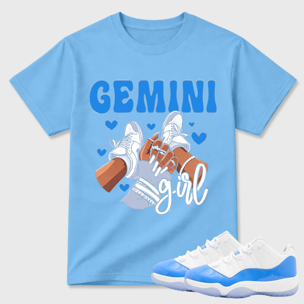 Gemini Girl Sneaker Hand Print Air Jordan 11 Sneaker Tee