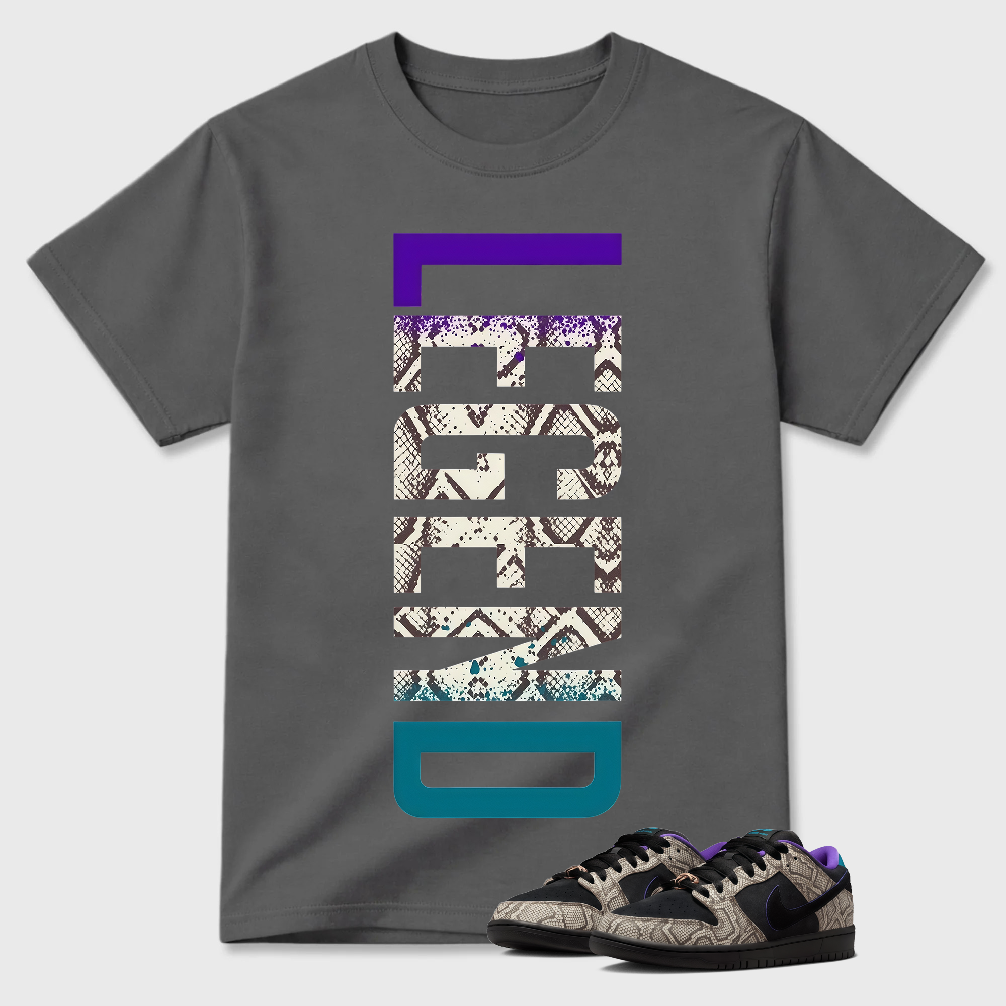 Vertical "DENI" Snake Print T-Shirt To Match Dunk Snake