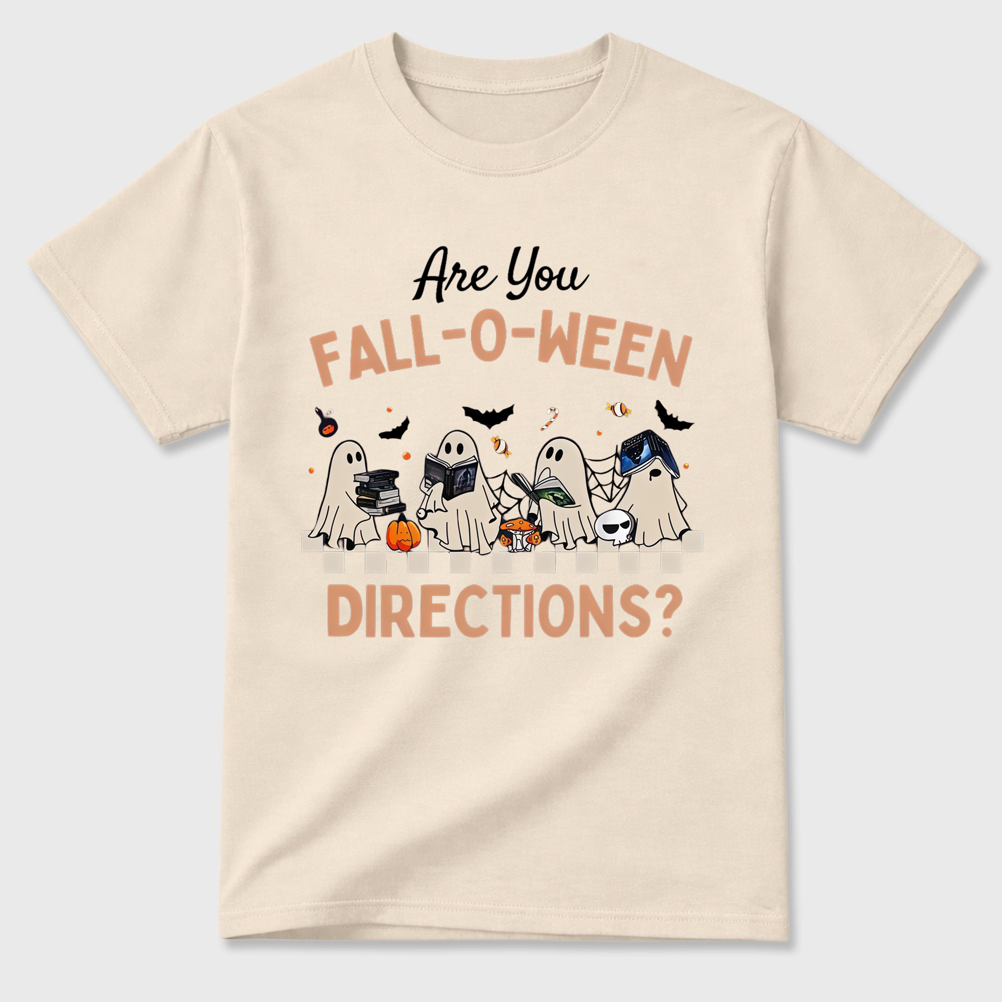 Fall-O-Ween Reading Ghosts Graphic T-Shirt