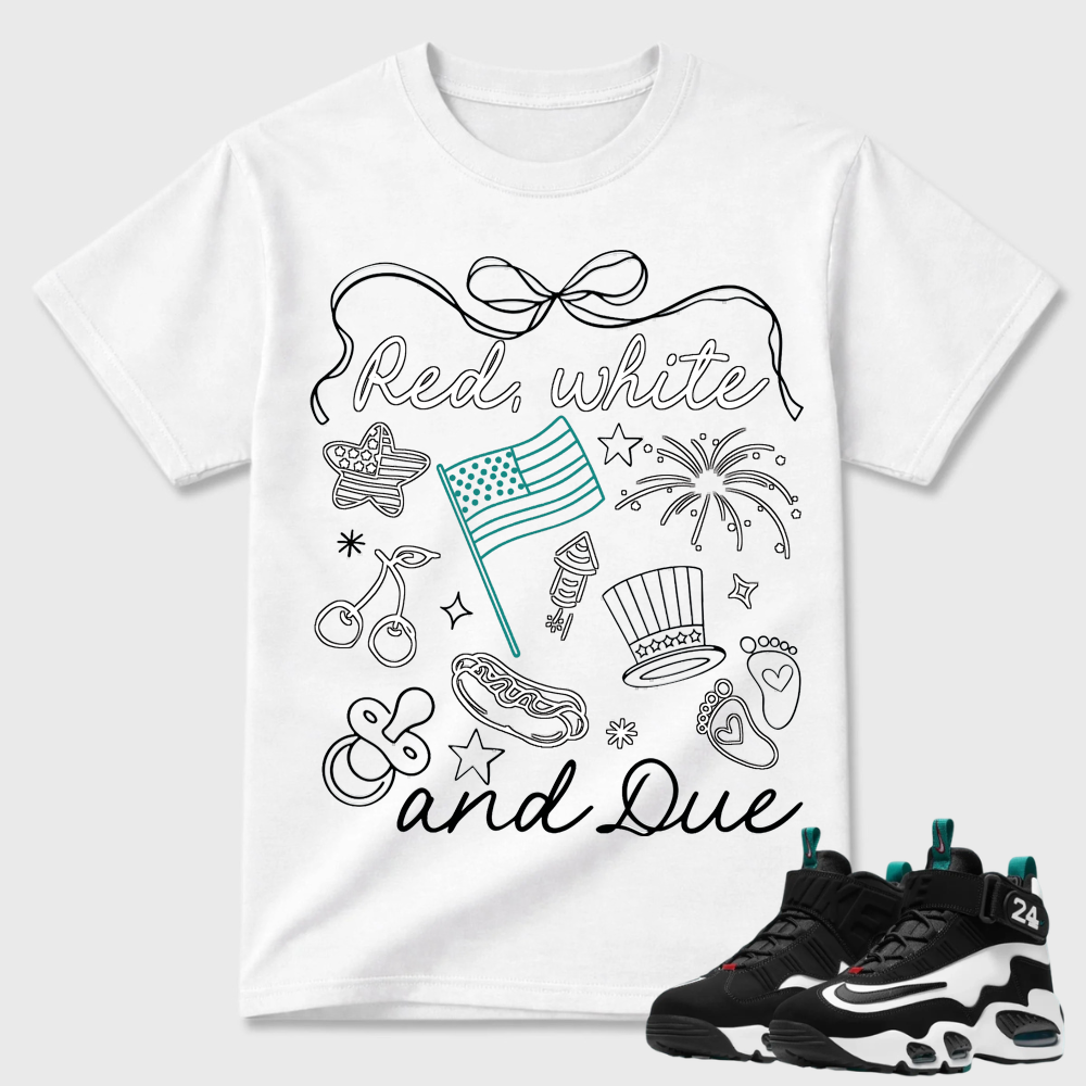 Red White And Due Patriotic Air Griffey Max 1 Graphic Tee
