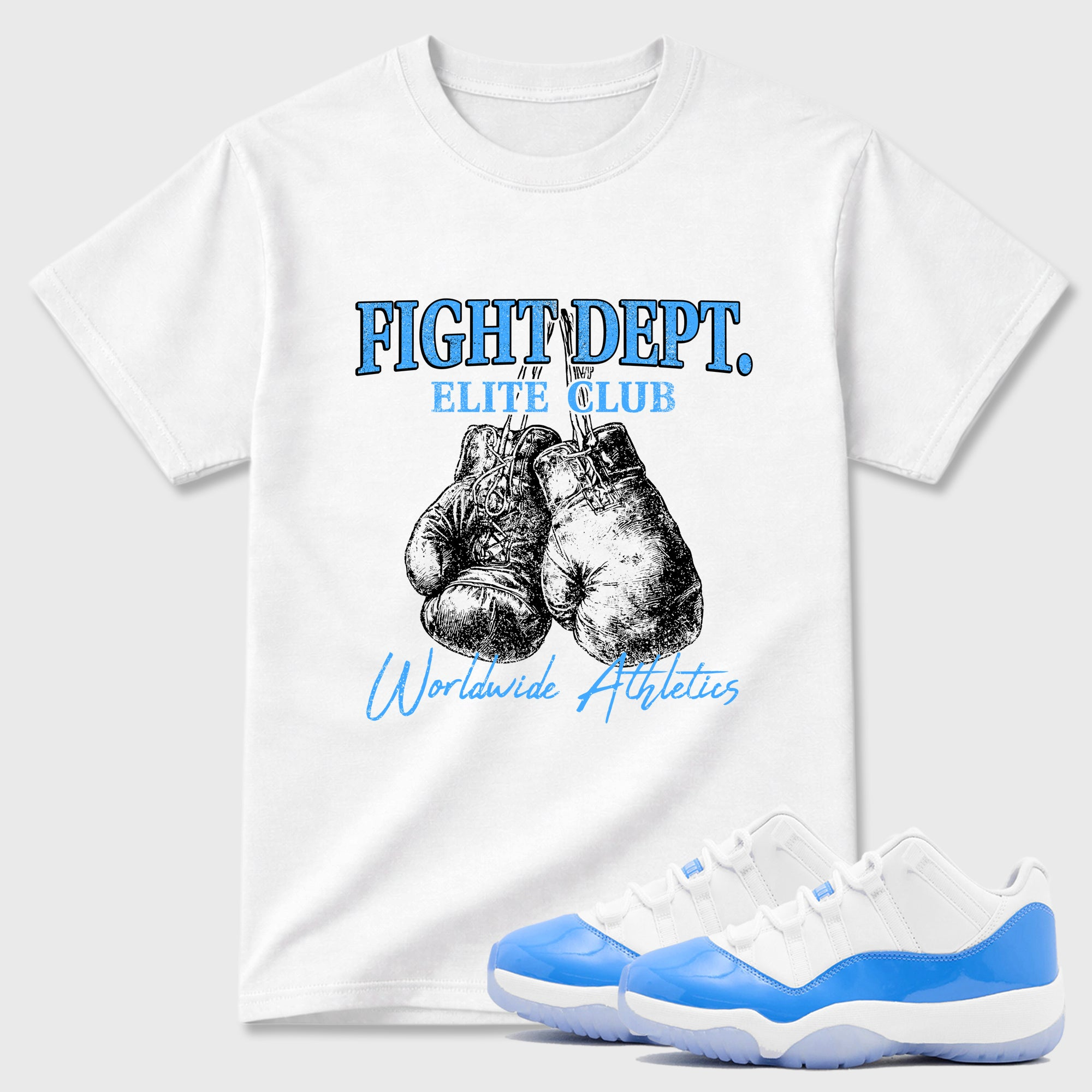 Fight Dept Sneaker Tees - Air Jordan 11 University Blue