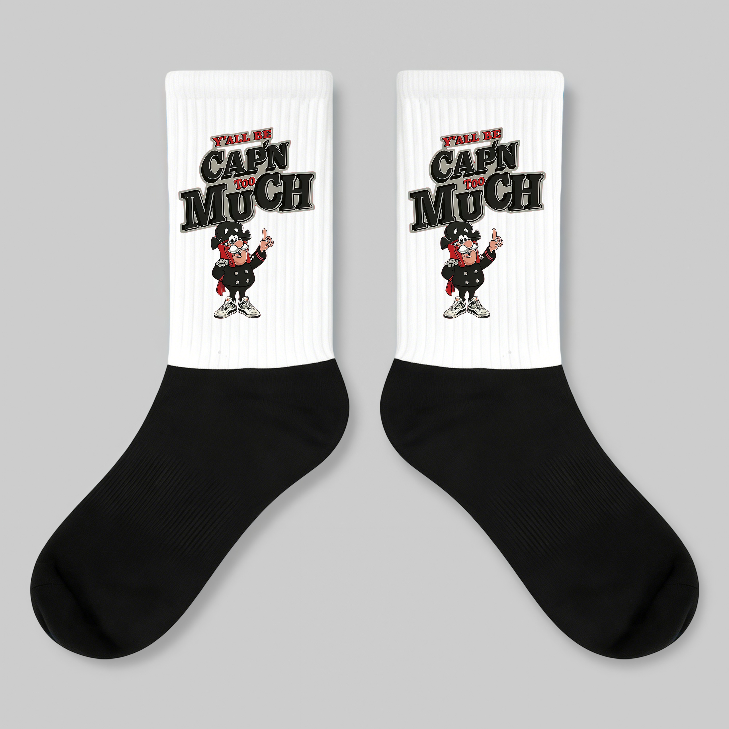 Crew Socks Cap'n Too Much Cartoon Print