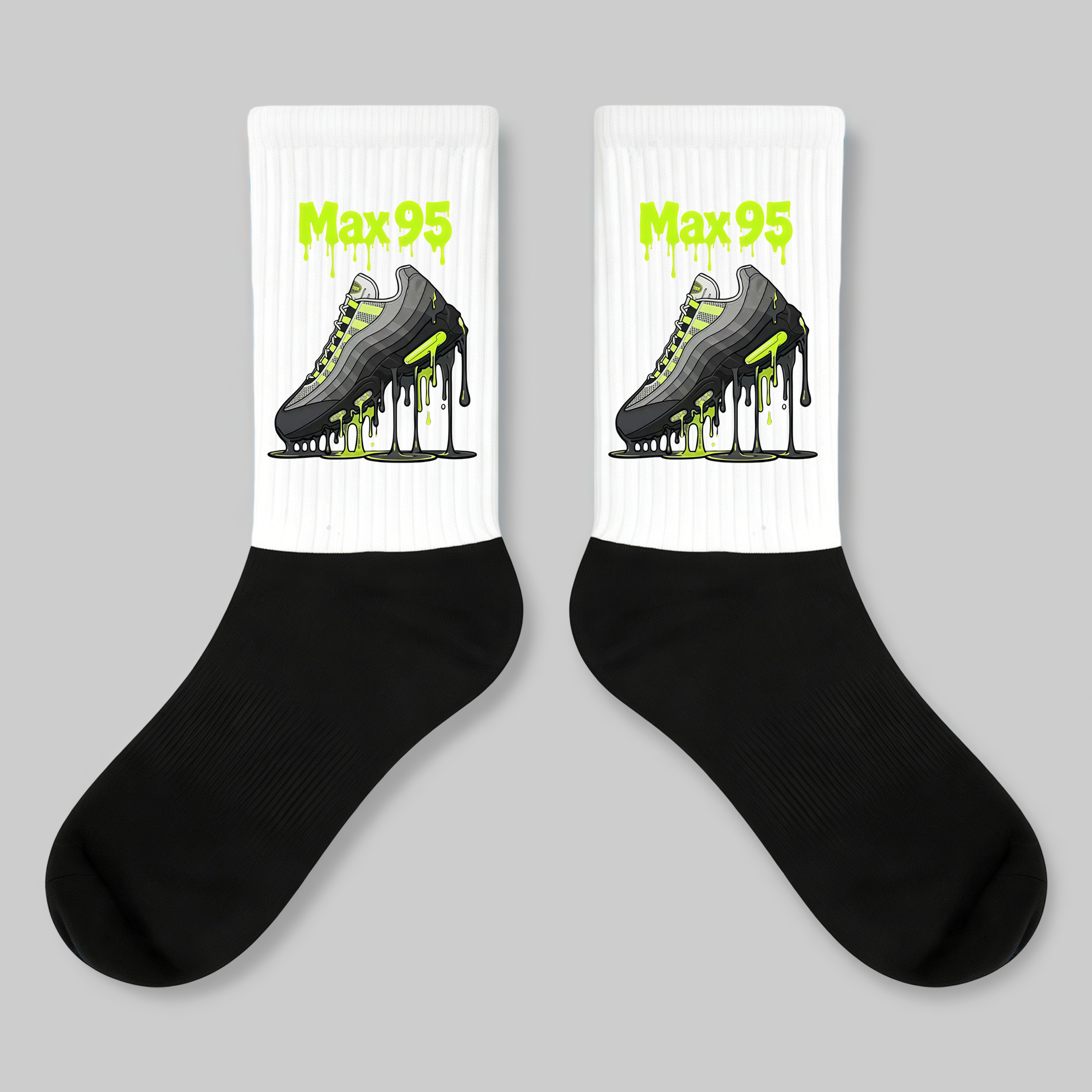 Crew Socks Air Max 95 Neon Drip Sneaker Print