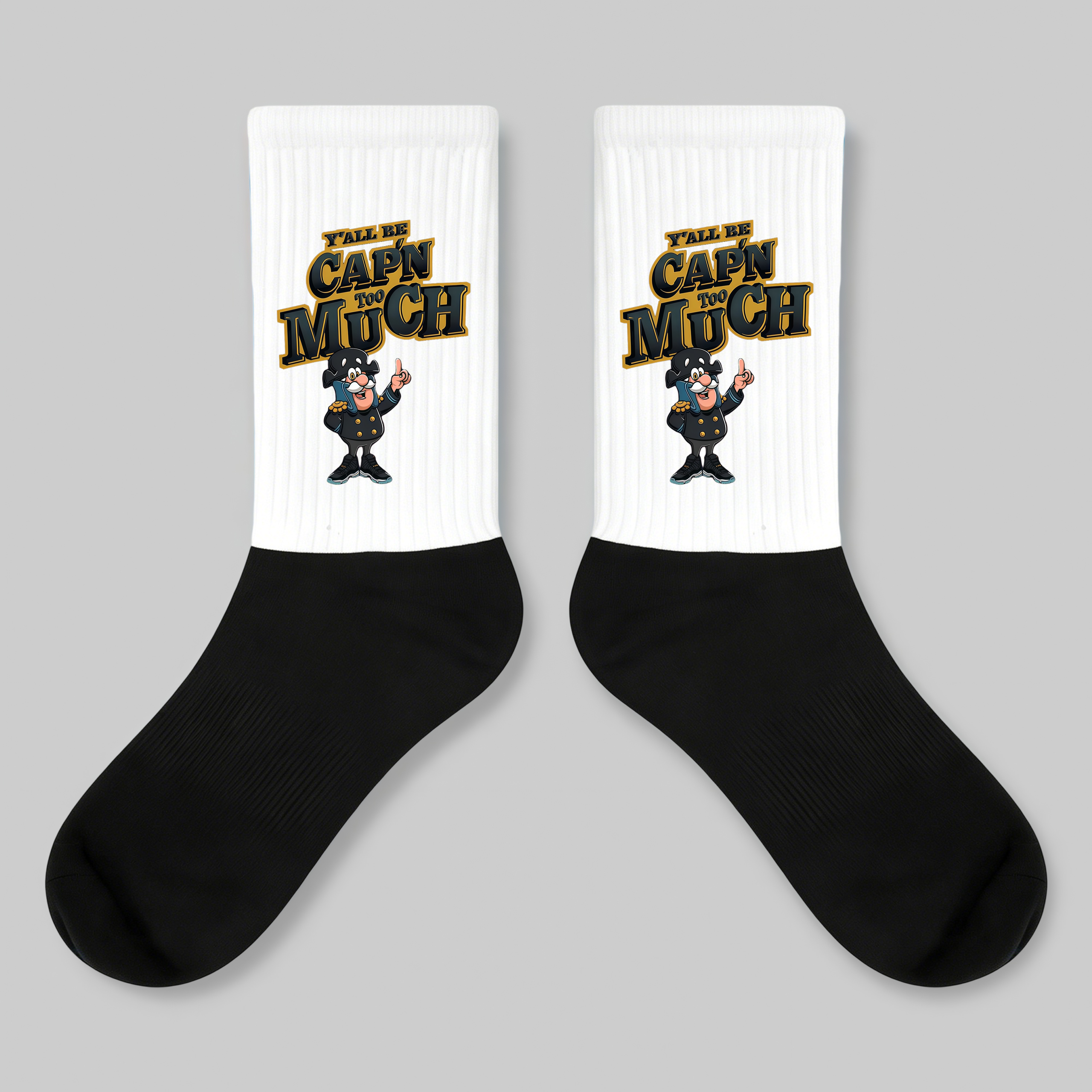 Crew Socks Cap'n Too Much Gold Cartoon Print