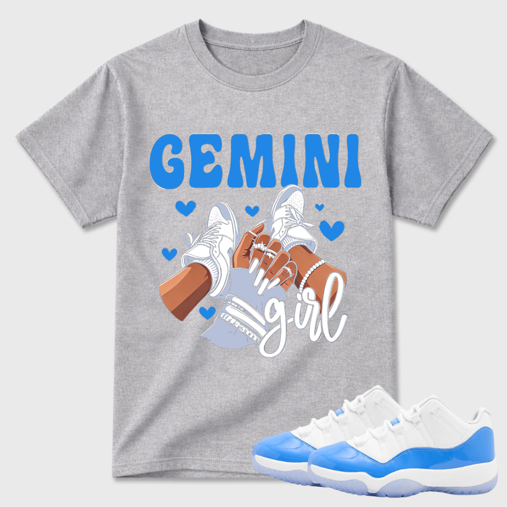 Gemini Girl Sneaker Hand Print Air Jordan 11 Sneaker Tee