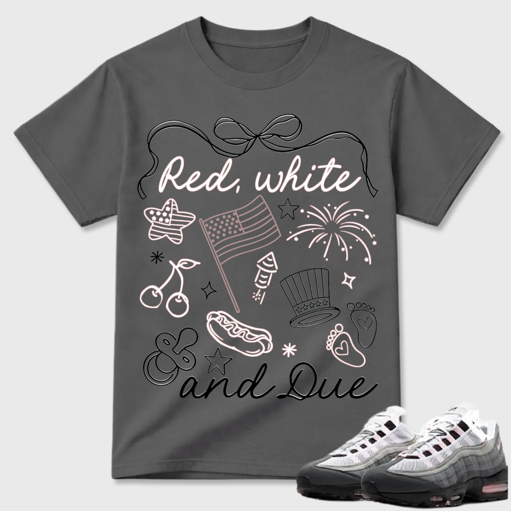 Red White And Due Patriotic Air Max 95 Graphic Tee