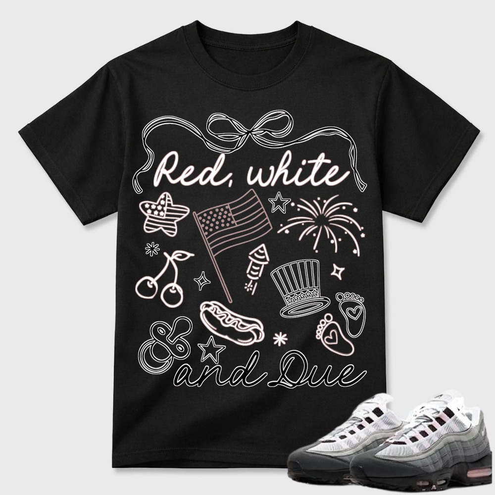 Red White And Due Patriotic Air Max 95 Graphic Tee
