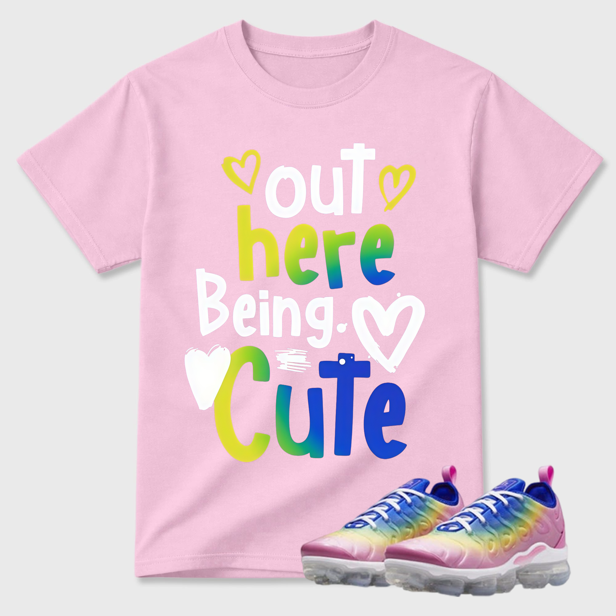 VaporMax Rainbow Air Plus Pink Spell Spring Green Racer Blue Citron Pulse T Shirt