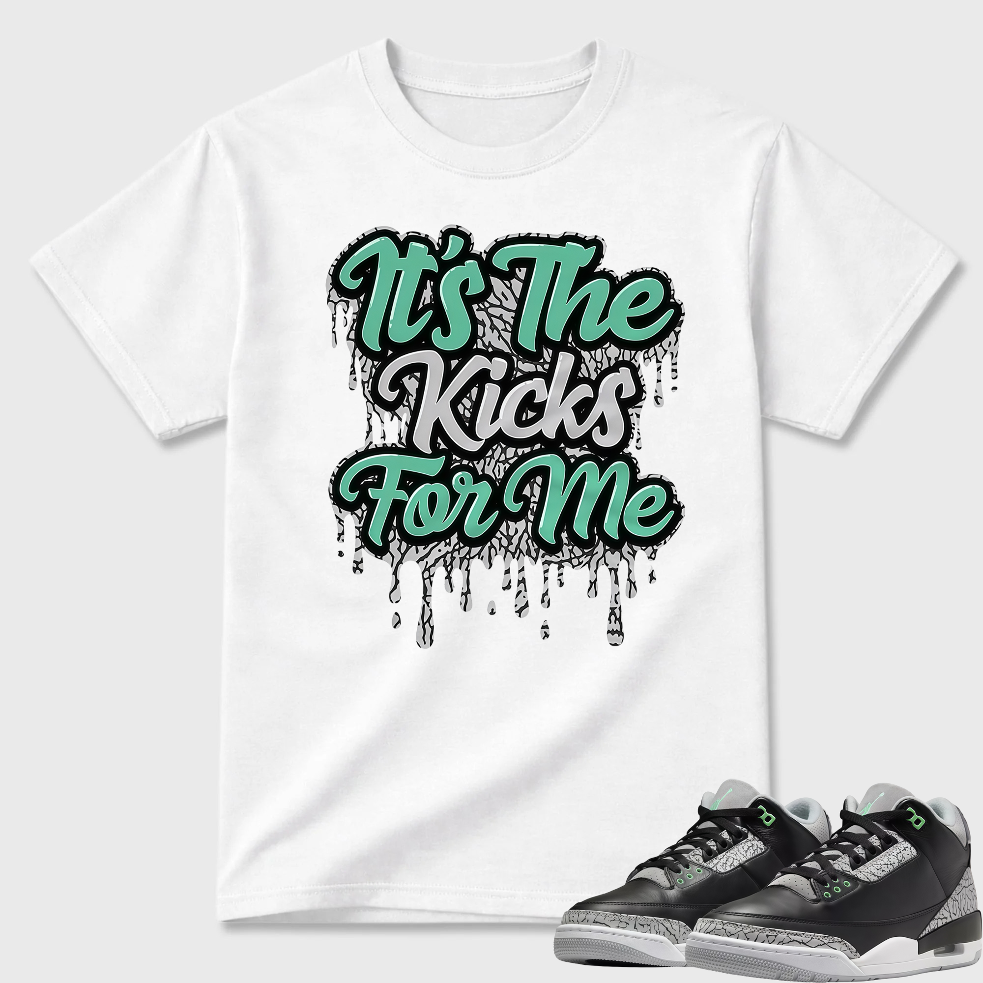 AJ 3 Green Glow Unisex T-Shirt To Match Sneaker