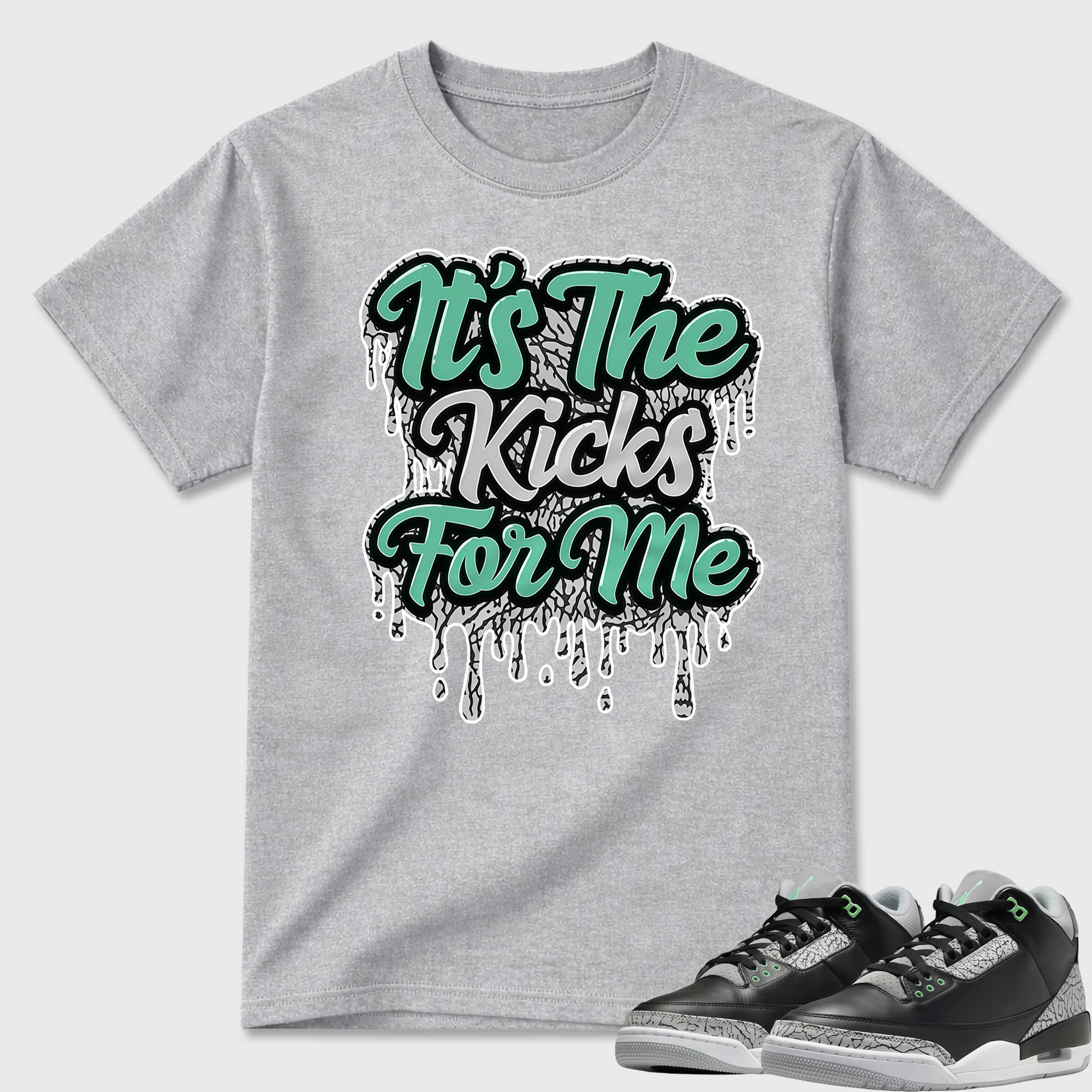 AJ 3 Green Glow Unisex T-Shirt To Match Sneaker