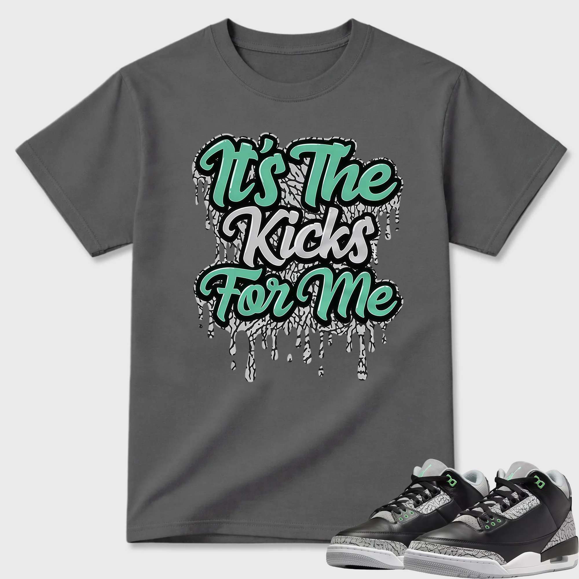 AJ 3 Green Glow Unisex T-Shirt To Match Sneaker