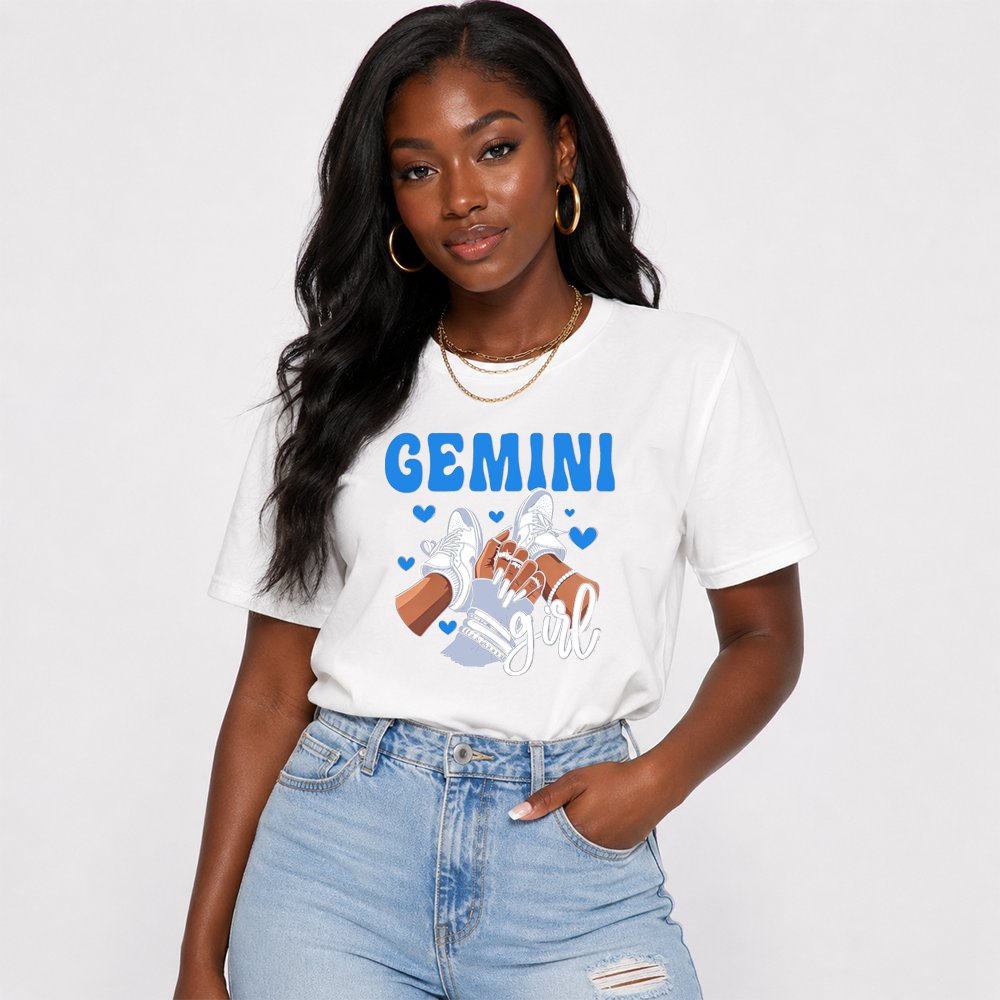 Gemini Girl Sneaker Hand Print Air Jordan 11 Sneaker Tee