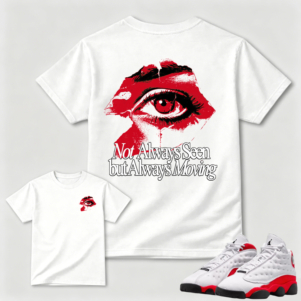 Silent Observer White/Red AJ13 Shirt