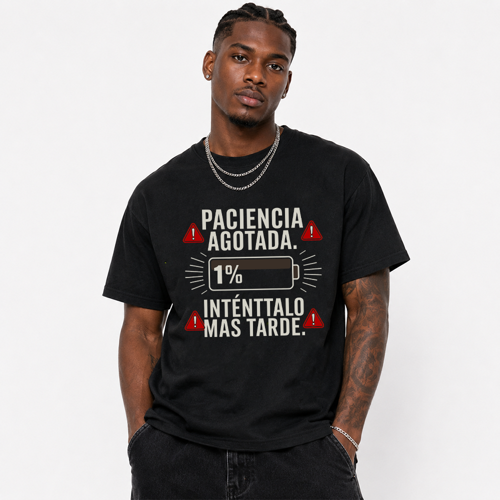 "Paciencia Agotada" Low Battery Spanish Quote Air Jordan 3 Casual Tee