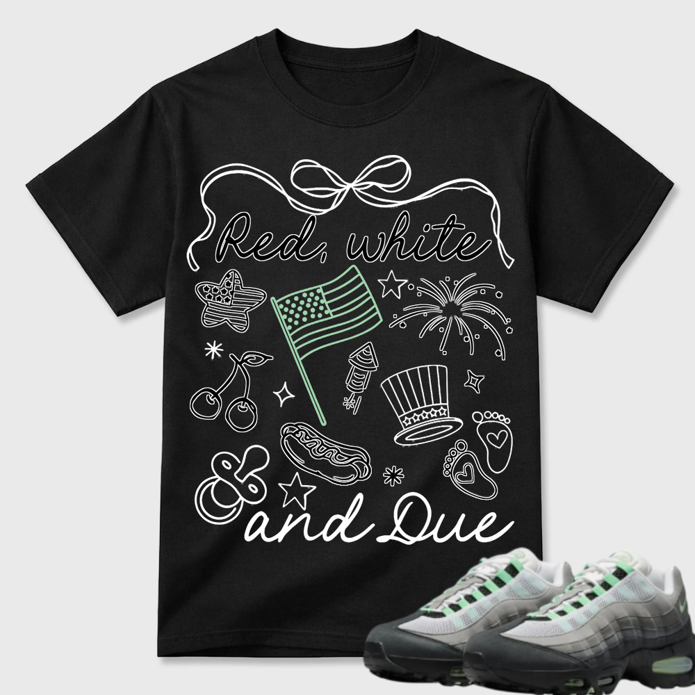 Red White And Due Patriotic Air Max 95 Graphic Tee