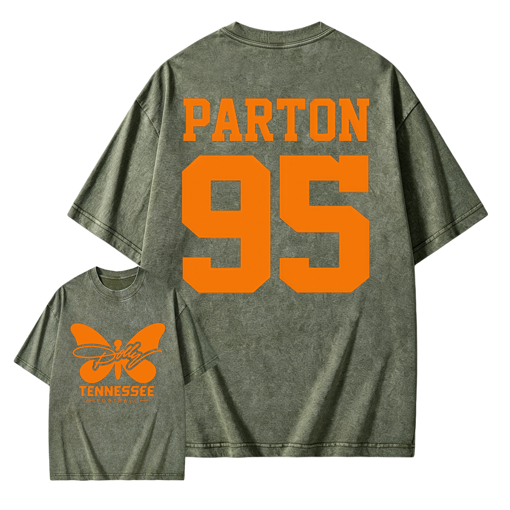 Parton 95 Tennessee Football Inspired Country Music Fan Washed T-Shirt
