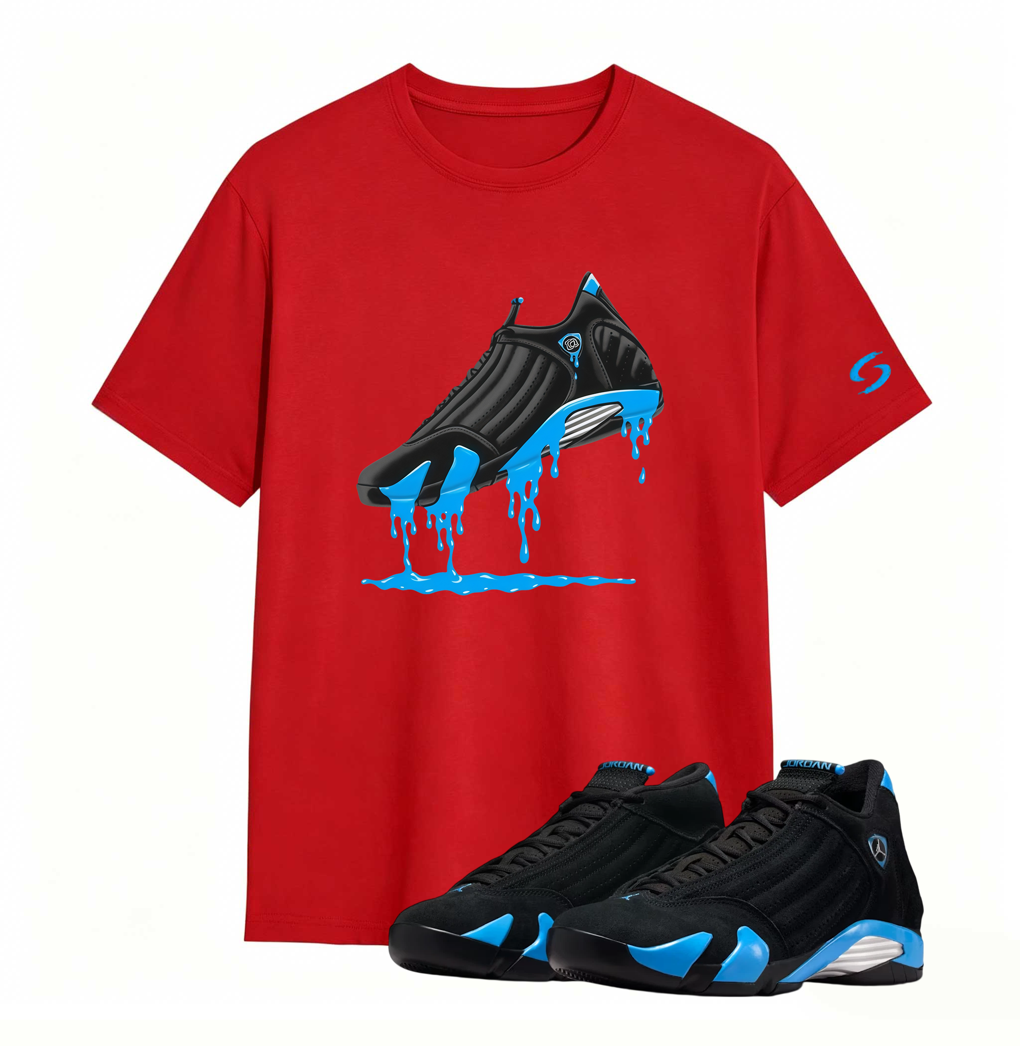 Air Jordan 14 University Blue Matching T-Shirt